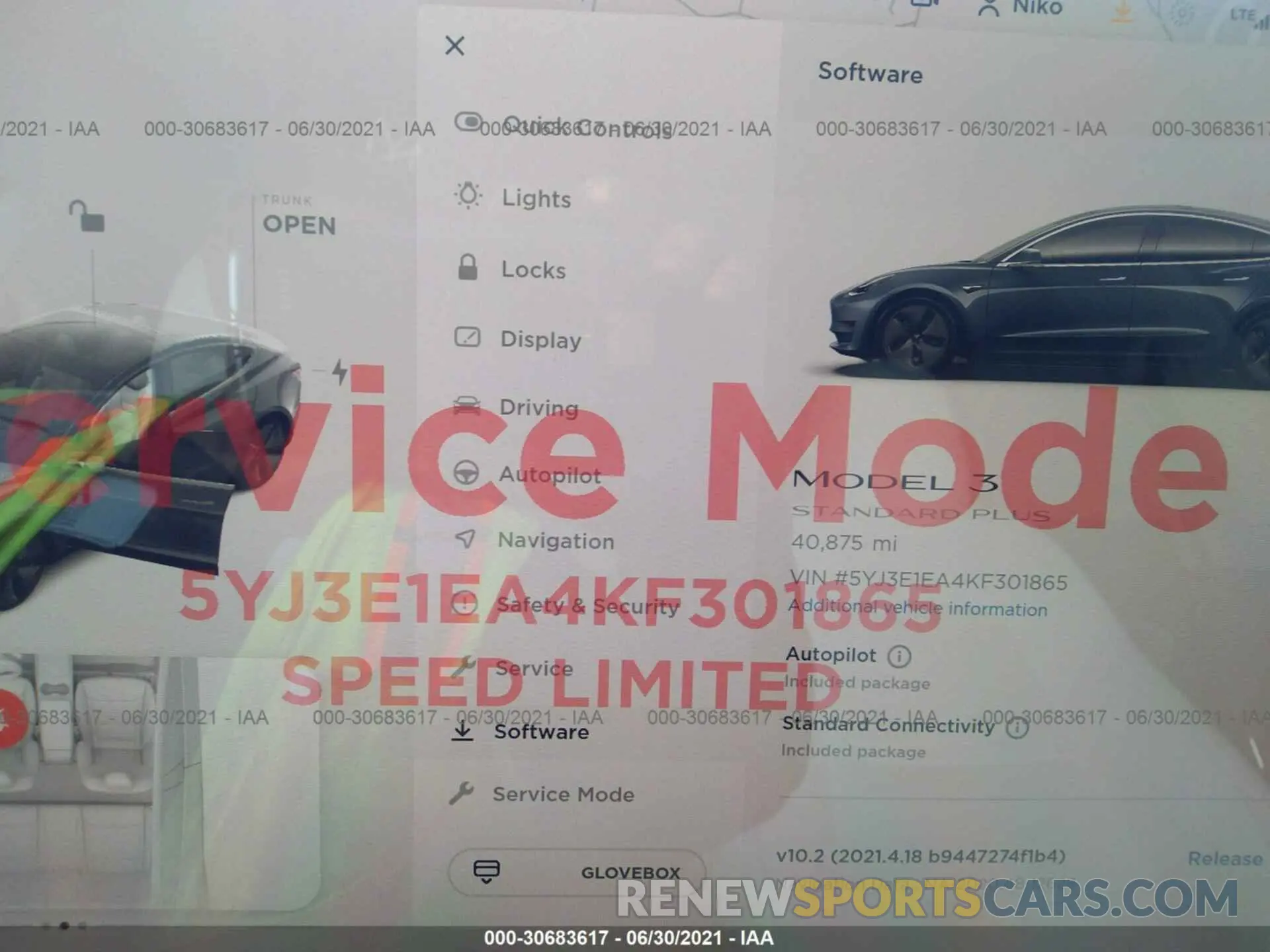 7 fotografías del automóvil dañado 5YJ3E1EA4KF301865 TESLA MODEL 3 2019