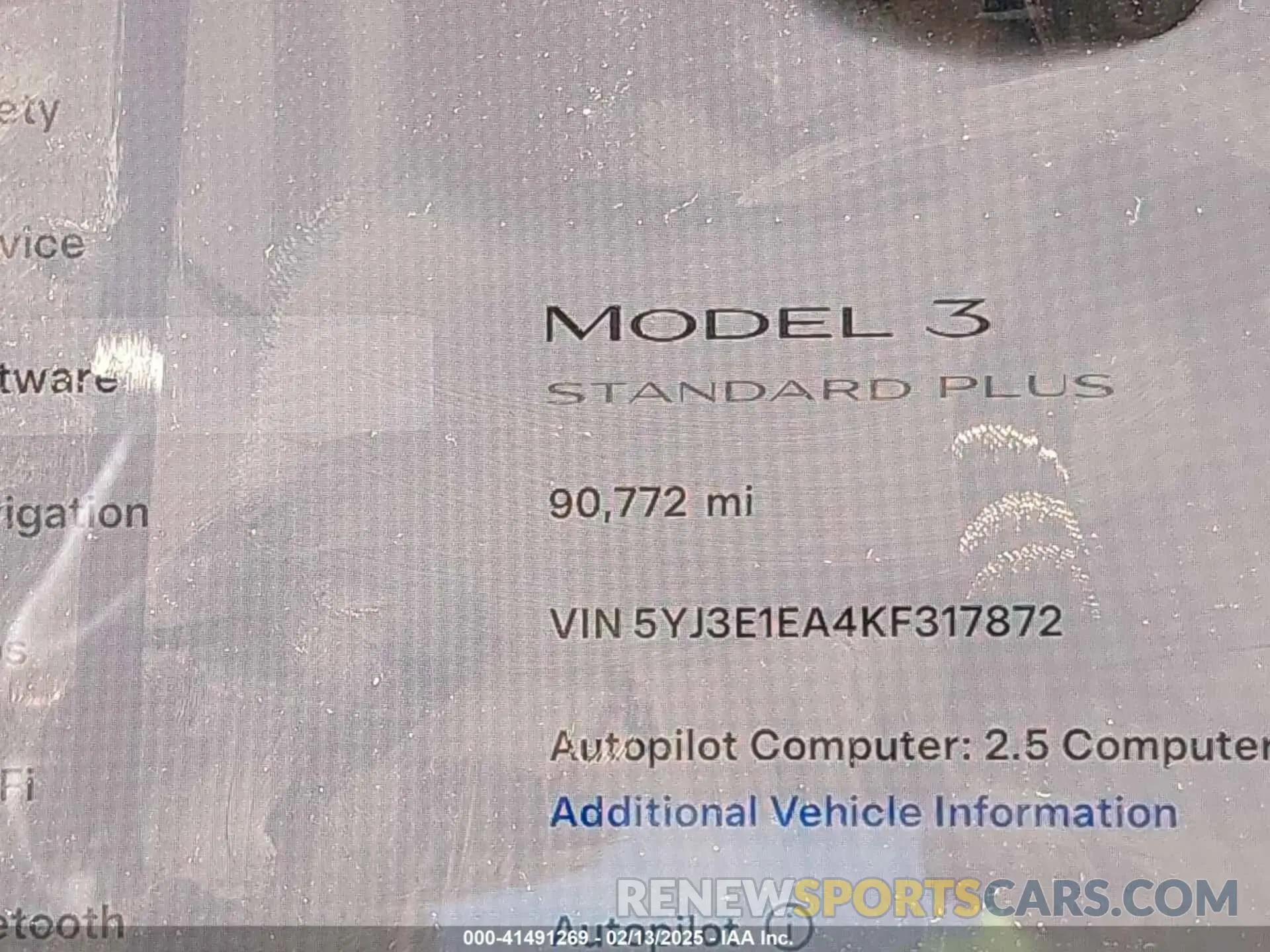 14 fotografías del automóvil dañado 5YJ3E1EA4KF317872 TESLA MODEL 3 2019