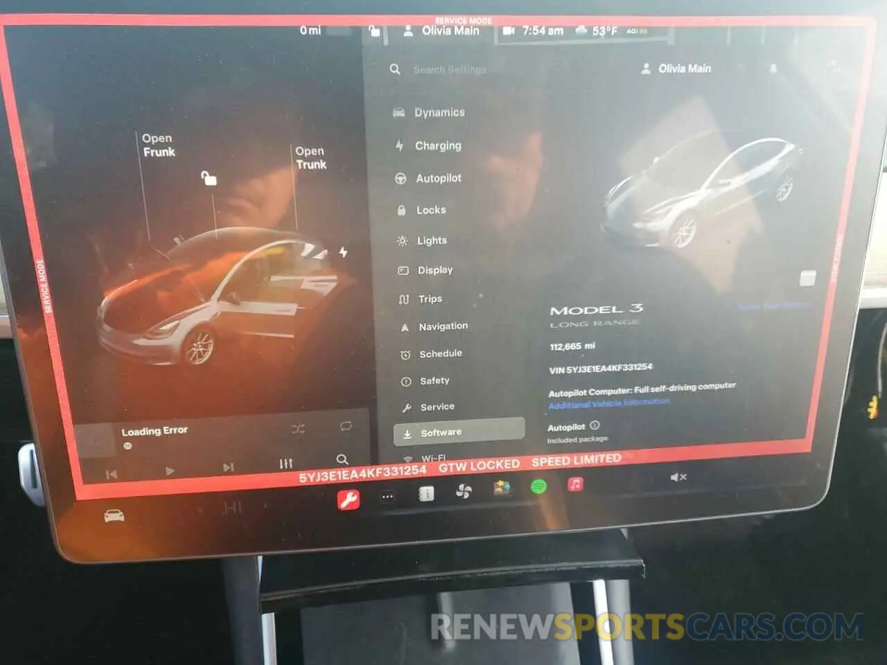 9 fotografías del automóvil dañado 5YJ3E1EA4KF331254 TESLA MODEL 3 2019