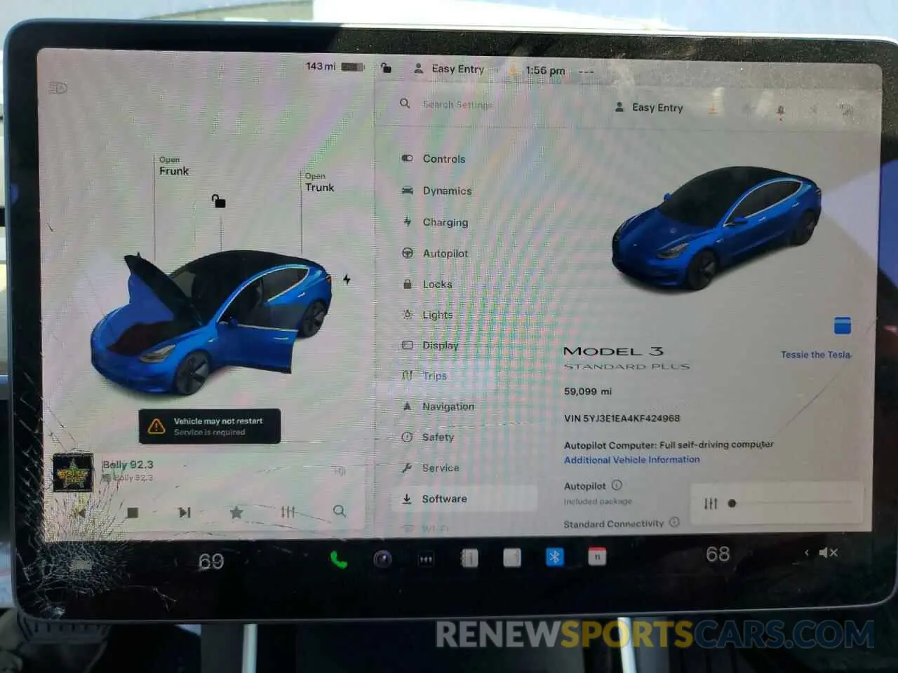 9 fotografías del automóvil dañado 5YJ3E1EA4KF424968 TESLA MODEL 3 2019