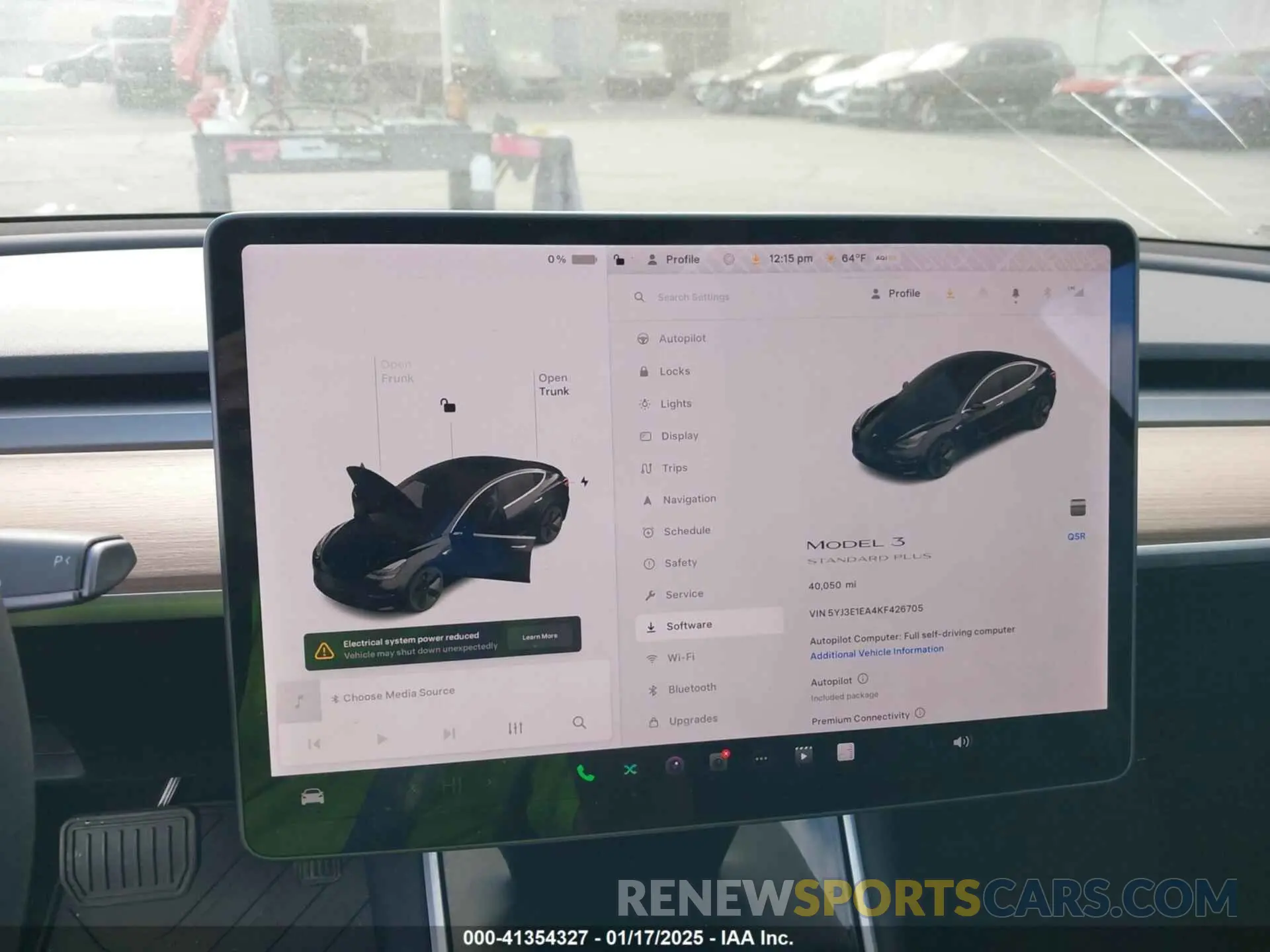19 fotografías del automóvil dañado 5YJ3E1EA4KF426705 TESLA MODEL 3 2019