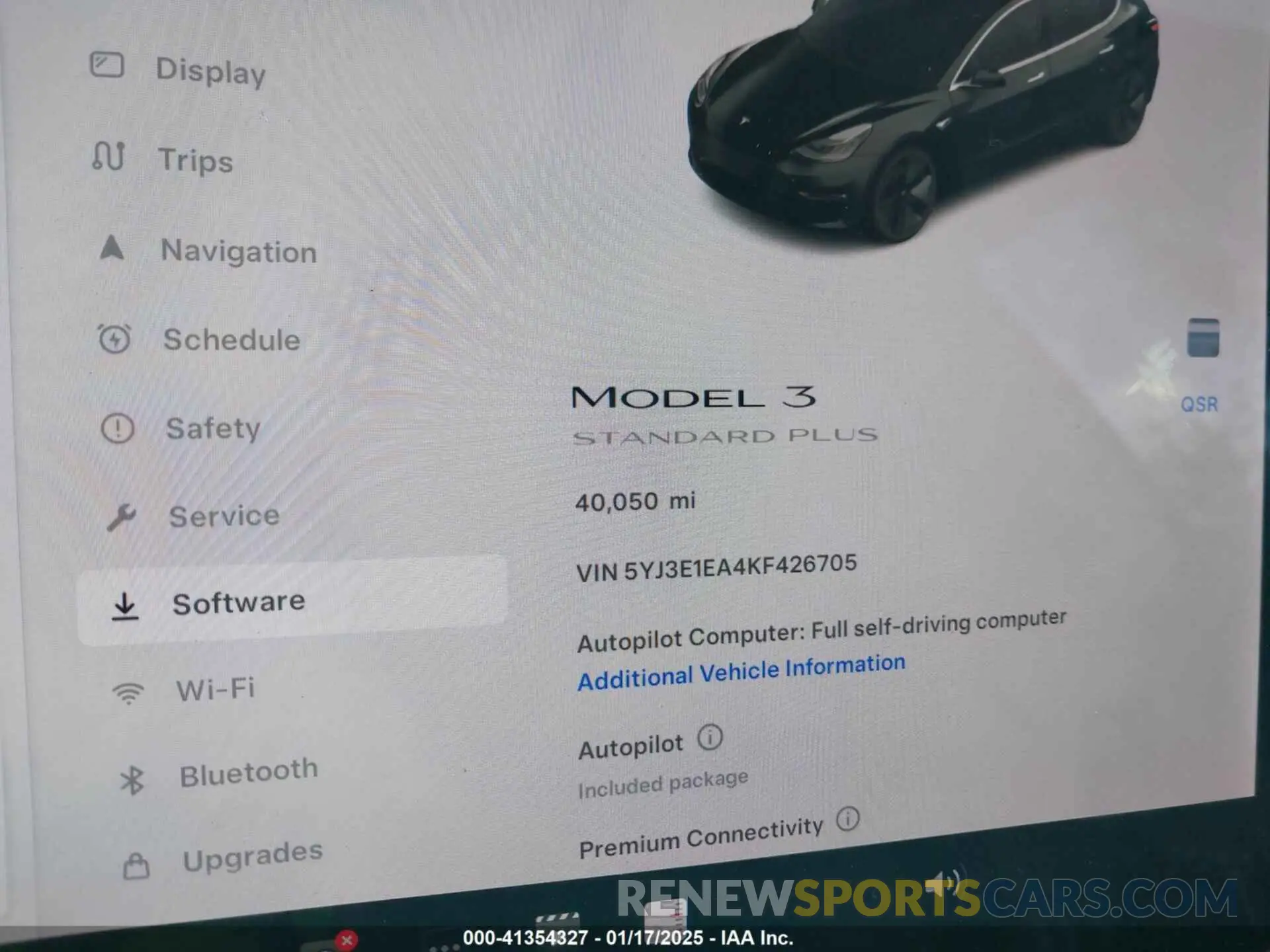 7 fotografías del automóvil dañado 5YJ3E1EA4KF426705 TESLA MODEL 3 2019