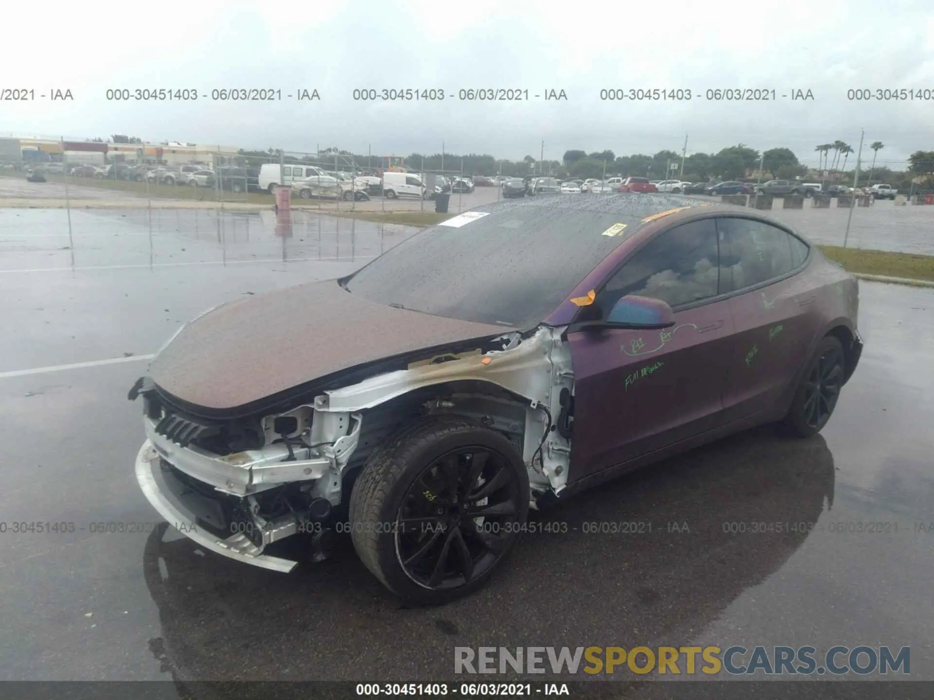 2 fotografías del automóvil dañado 5YJ3E1EA4KF449367 TESLA MODEL 3 2019