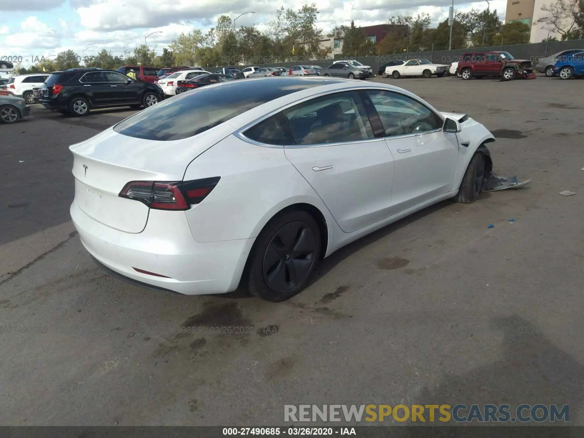 4 fotografías del automóvil dañado 5YJ3E1EA4KF485155 TESLA MODEL 3 2019