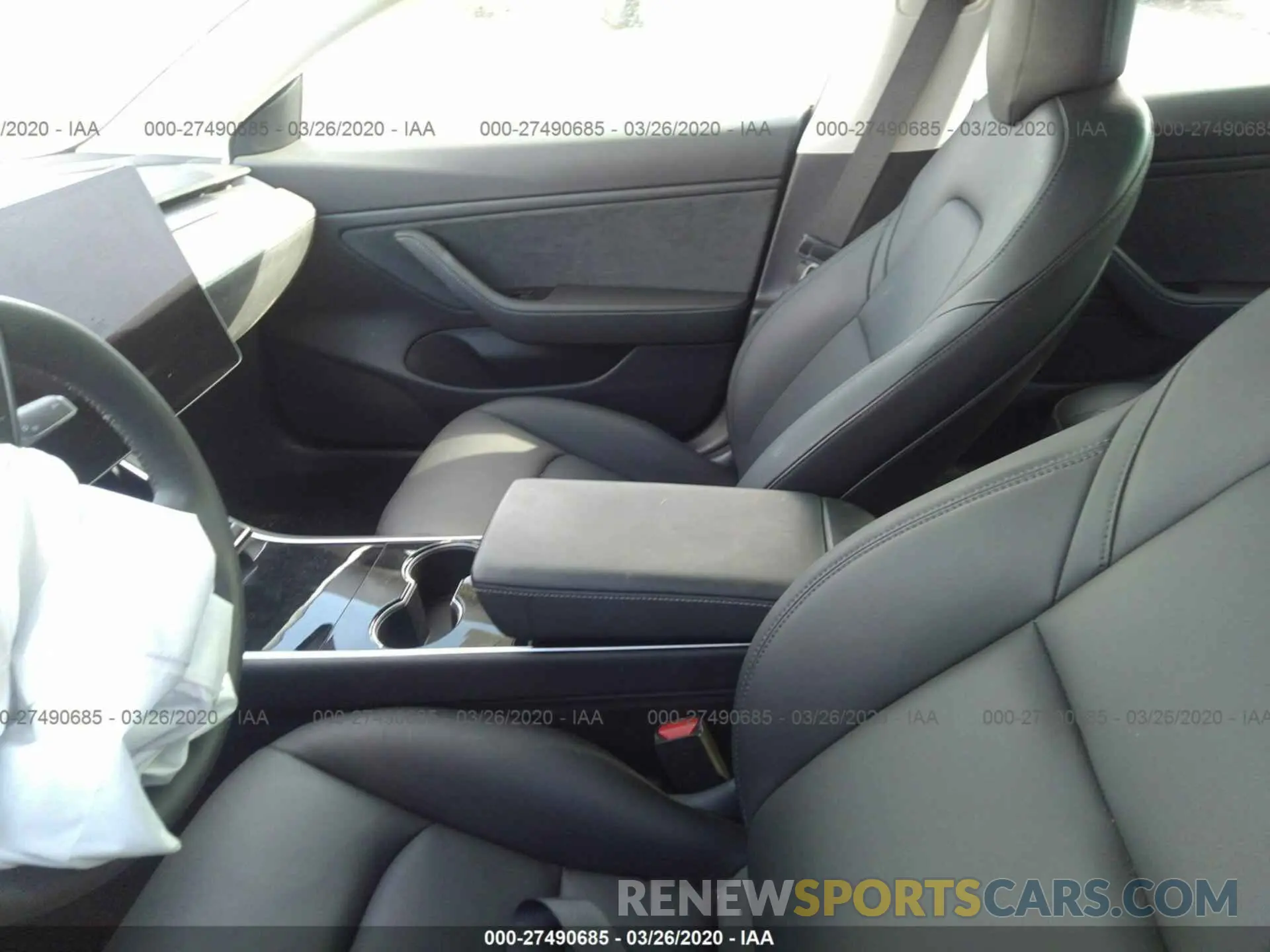 5 fotografías del automóvil dañado 5YJ3E1EA4KF485155 TESLA MODEL 3 2019