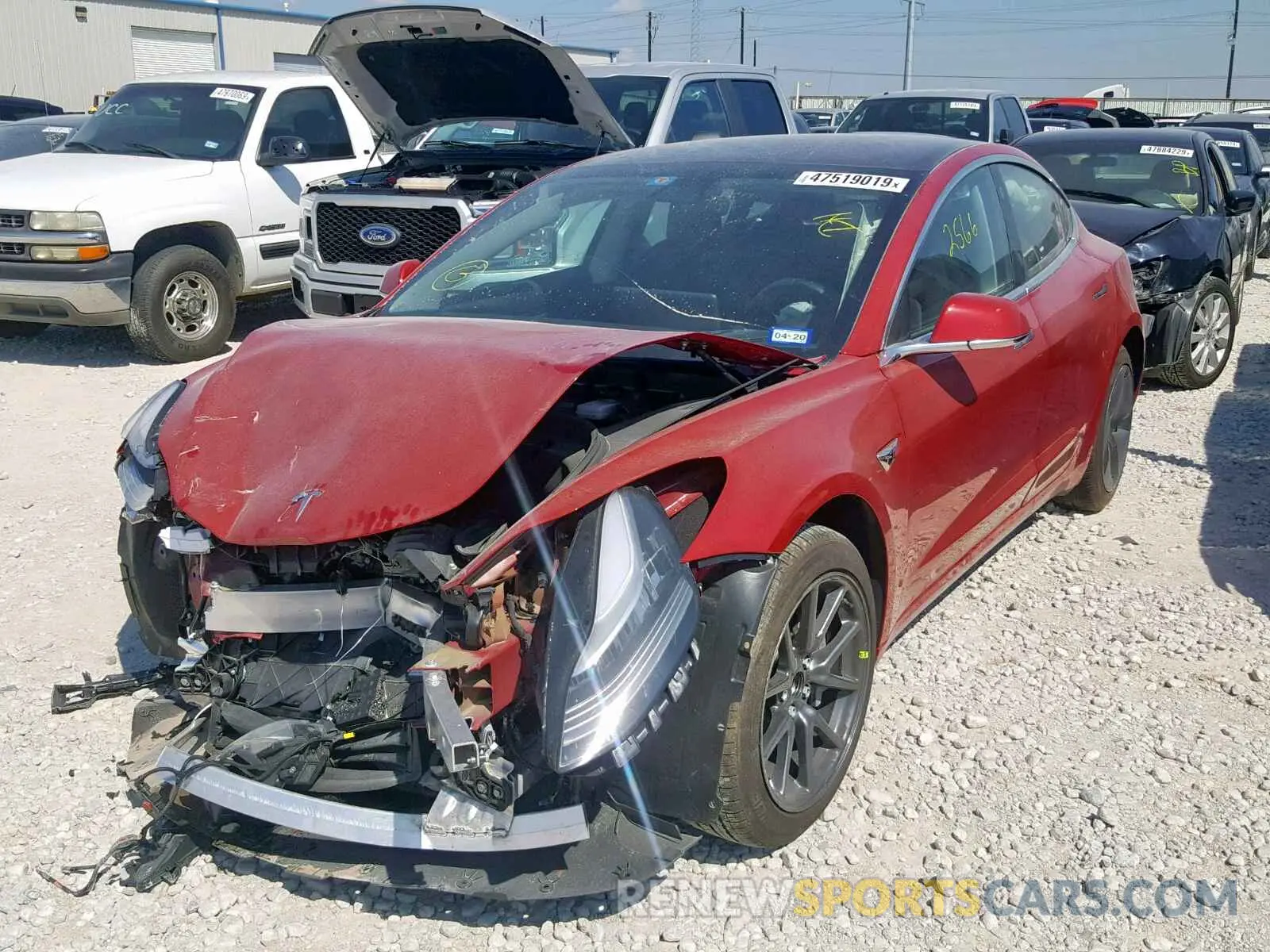 2 fotografías del automóvil dañado 5YJ3E1EA5KF298958 TESLA MODEL 3 2019