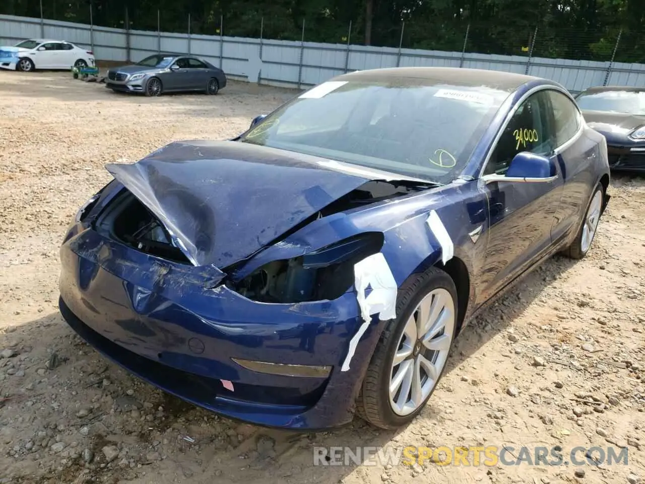 2 fotografías del automóvil dañado 5YJ3E1EA5KF301146 TESLA MODEL 3 2019