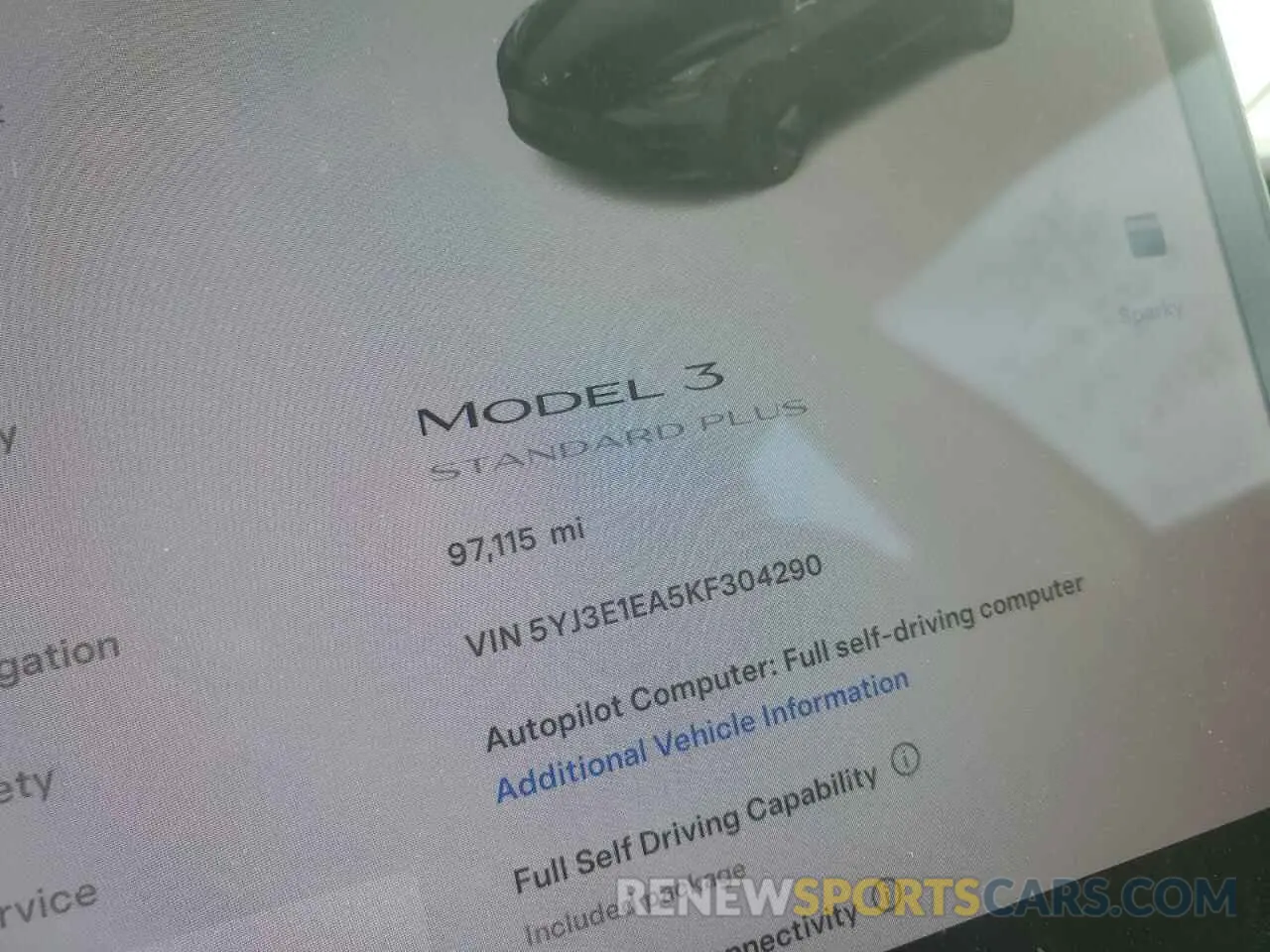 9 fotografías del automóvil dañado 5YJ3E1EA5KF304290 TESLA MODEL 3 2019