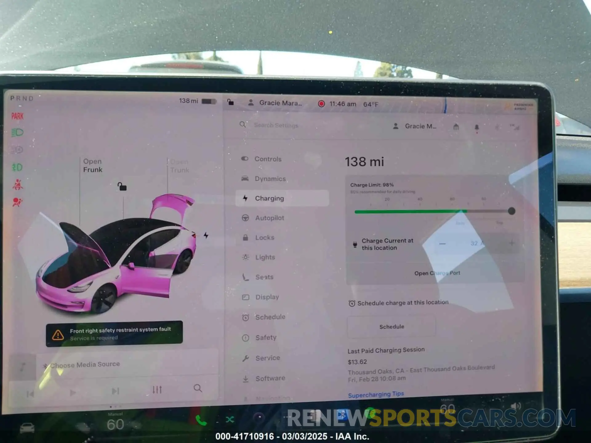 17 fotografías del automóvil dañado 5YJ3E1EA5KF306816 TESLA MODEL 3 2019