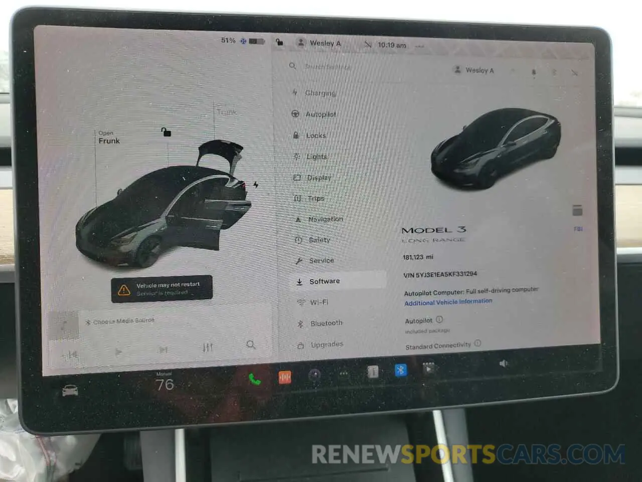 9 fotografías del automóvil dañado 5YJ3E1EA5KF331294 TESLA MODEL 3 2019