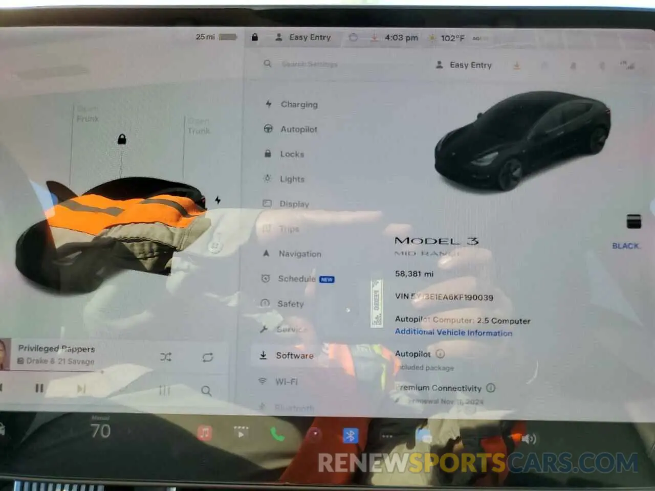9 fotografías del automóvil dañado 5YJ3E1EA6KF190039 TESLA MODEL 3 2019