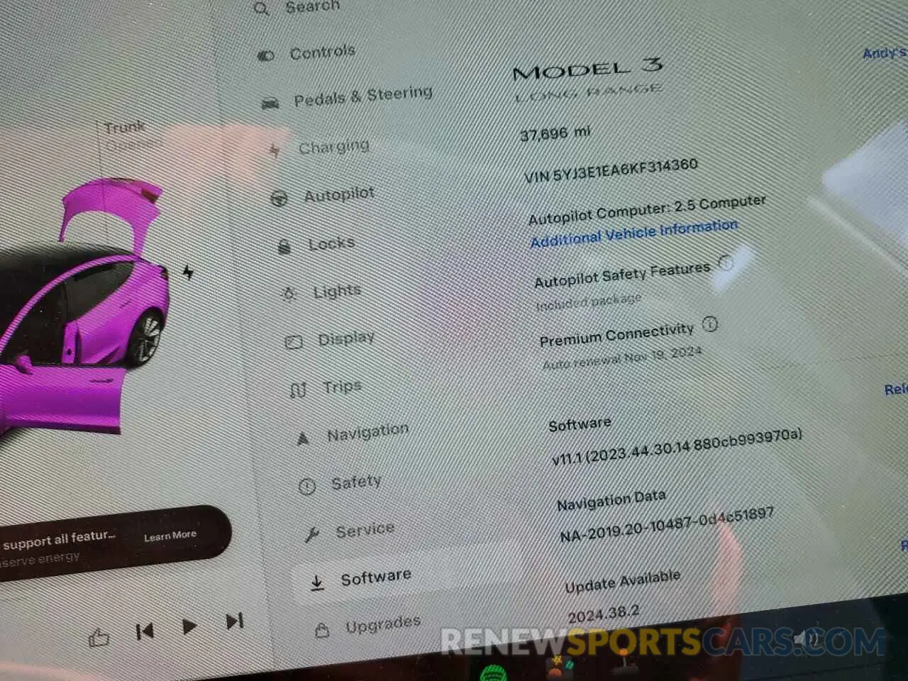 9 fotografías del automóvil dañado 5YJ3E1EA6KF314360 TESLA MODEL 3 2019