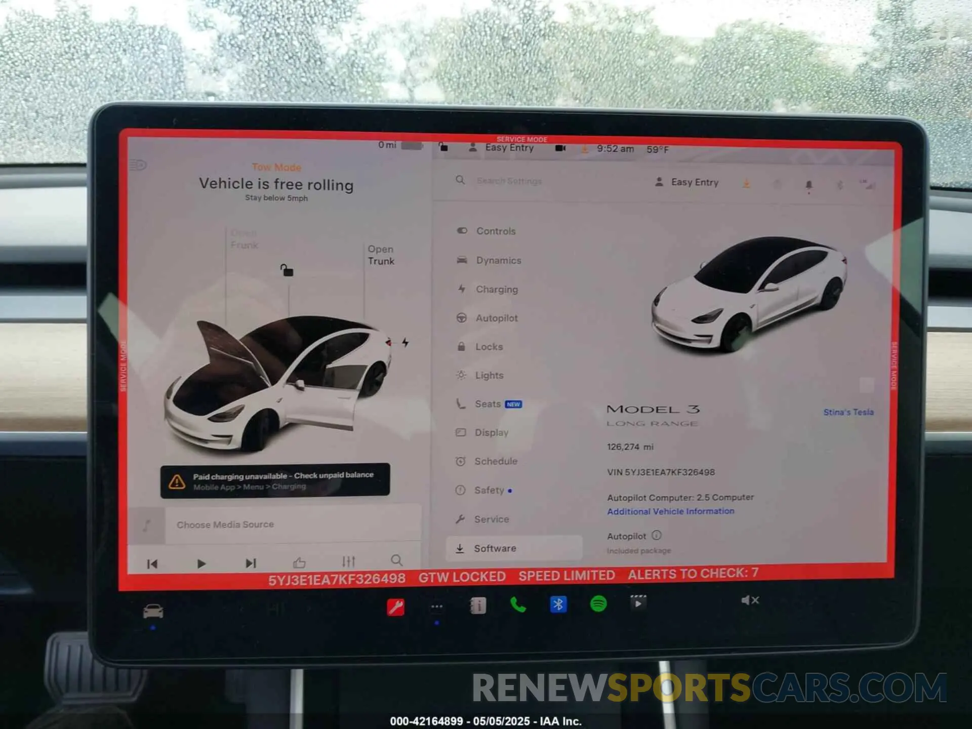 19 fotografías del automóvil dañado 5YJ3E1EA7KF326498 TESLA MODEL 3 2019