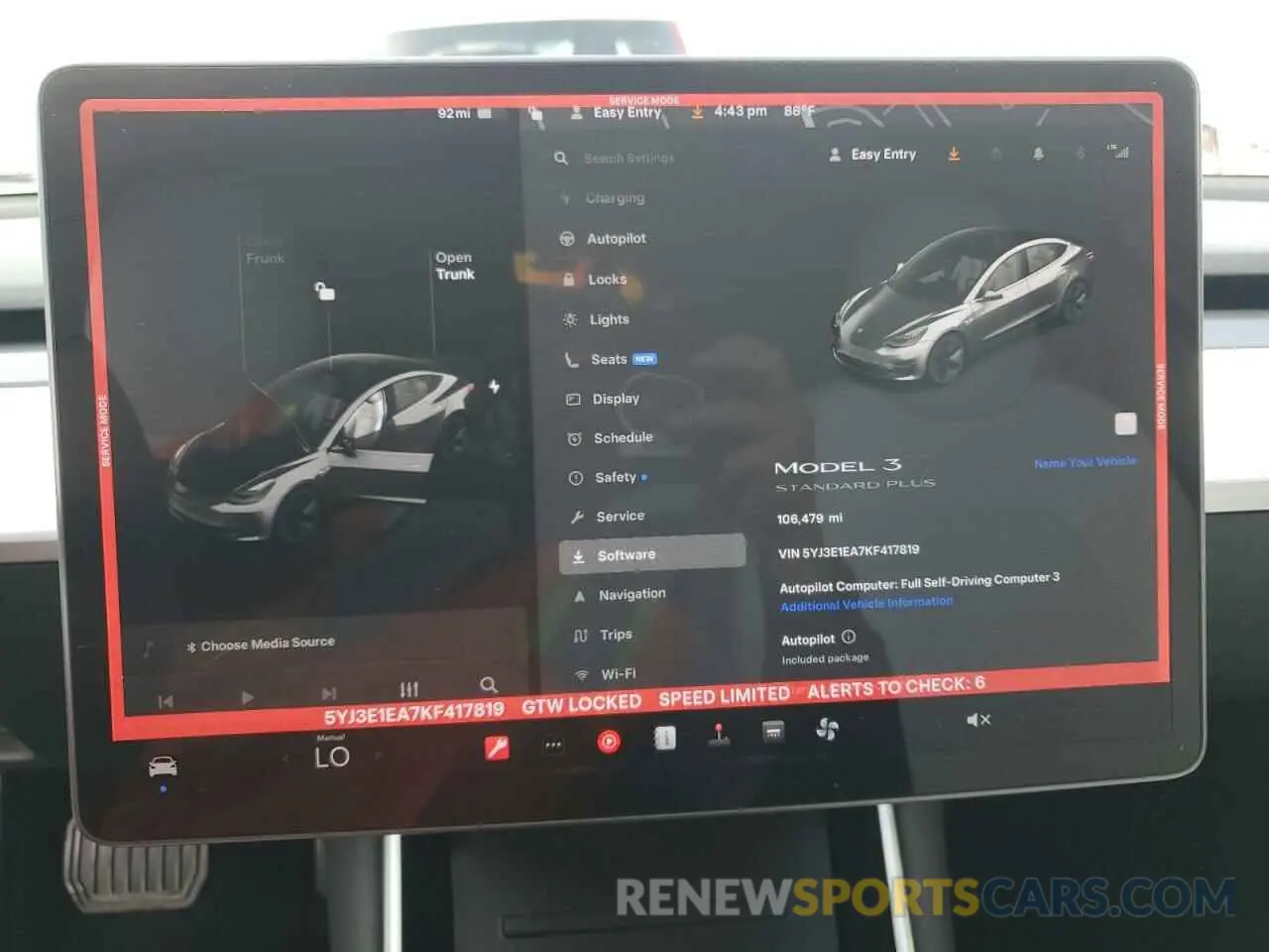 9 fotografías del automóvil dañado 5YJ3E1EA7KF417819 TESLA MODEL 3 2019