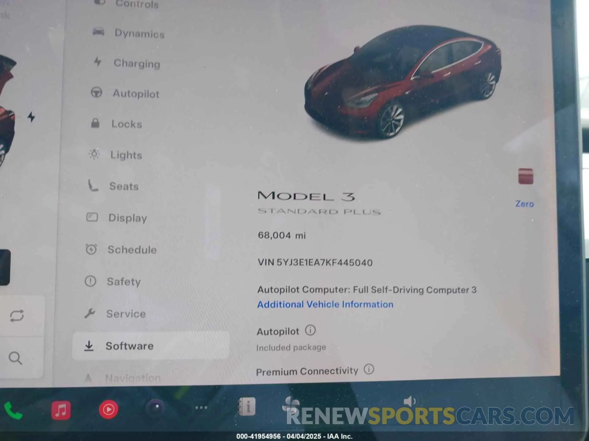 15 fotografías del automóvil dañado 5YJ3E1EA7KF445040 TESLA MODEL 3 2019