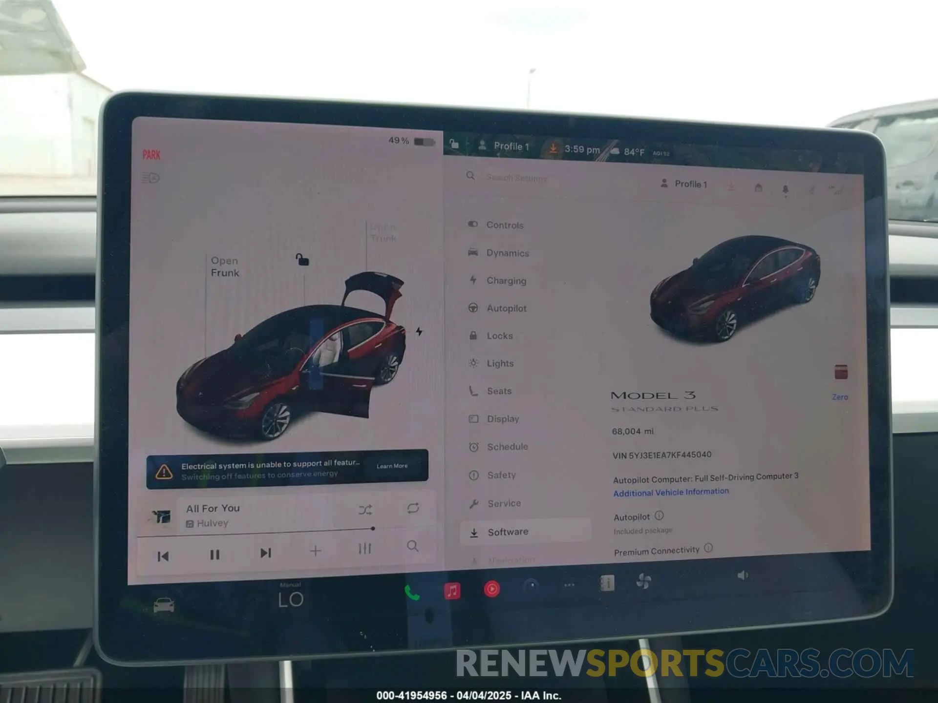 18 fotografías del automóvil dañado 5YJ3E1EA7KF445040 TESLA MODEL 3 2019