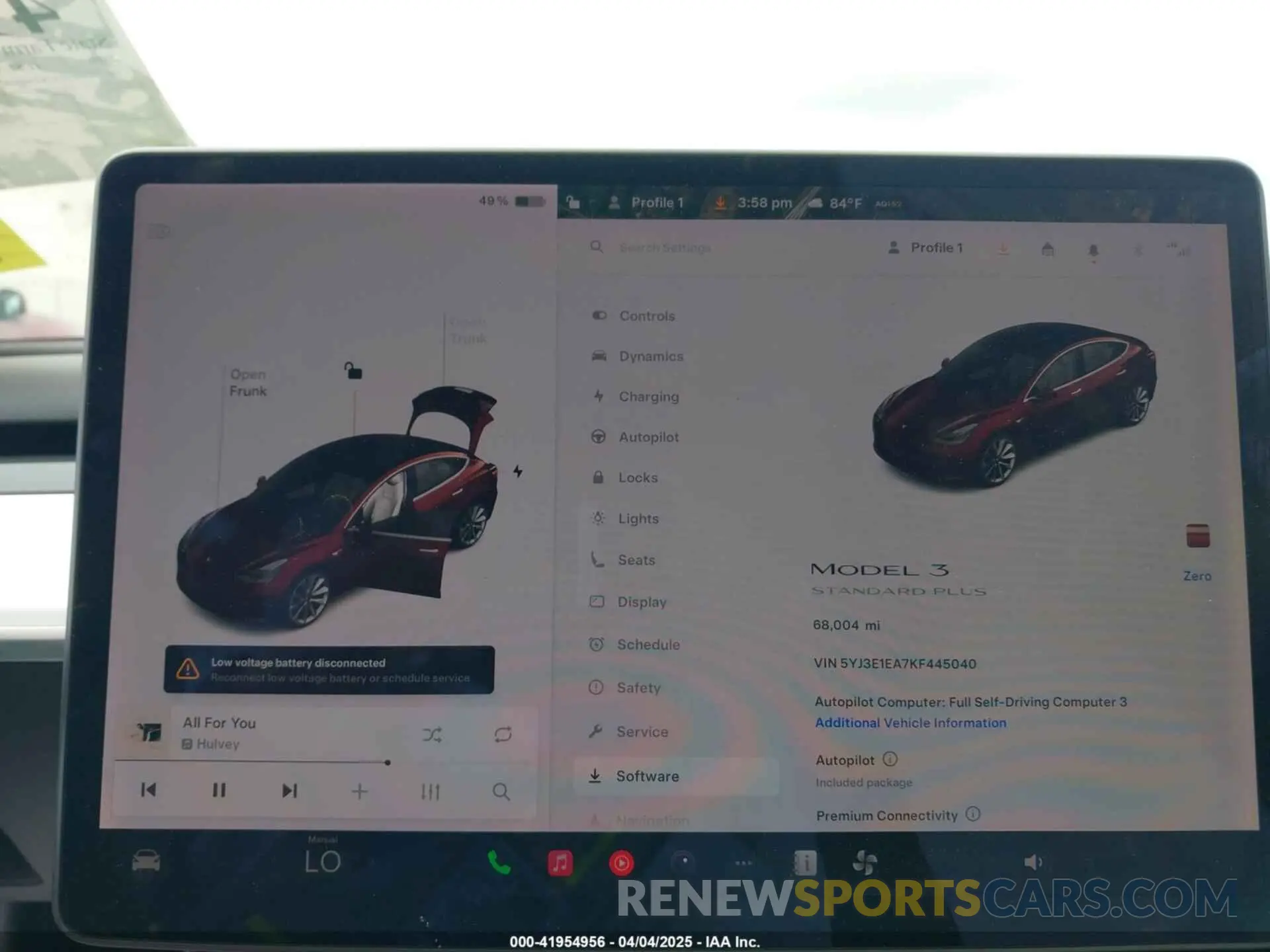 7 fotografías del automóvil dañado 5YJ3E1EA7KF445040 TESLA MODEL 3 2019