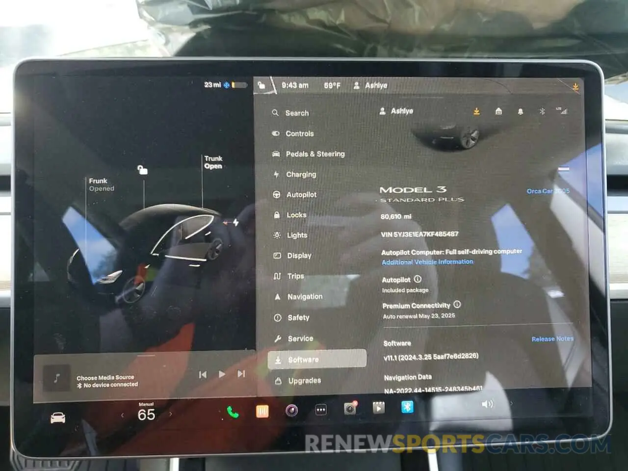 9 fotografías del automóvil dañado 5YJ3E1EA7KF485487 TESLA MODEL 3 2019