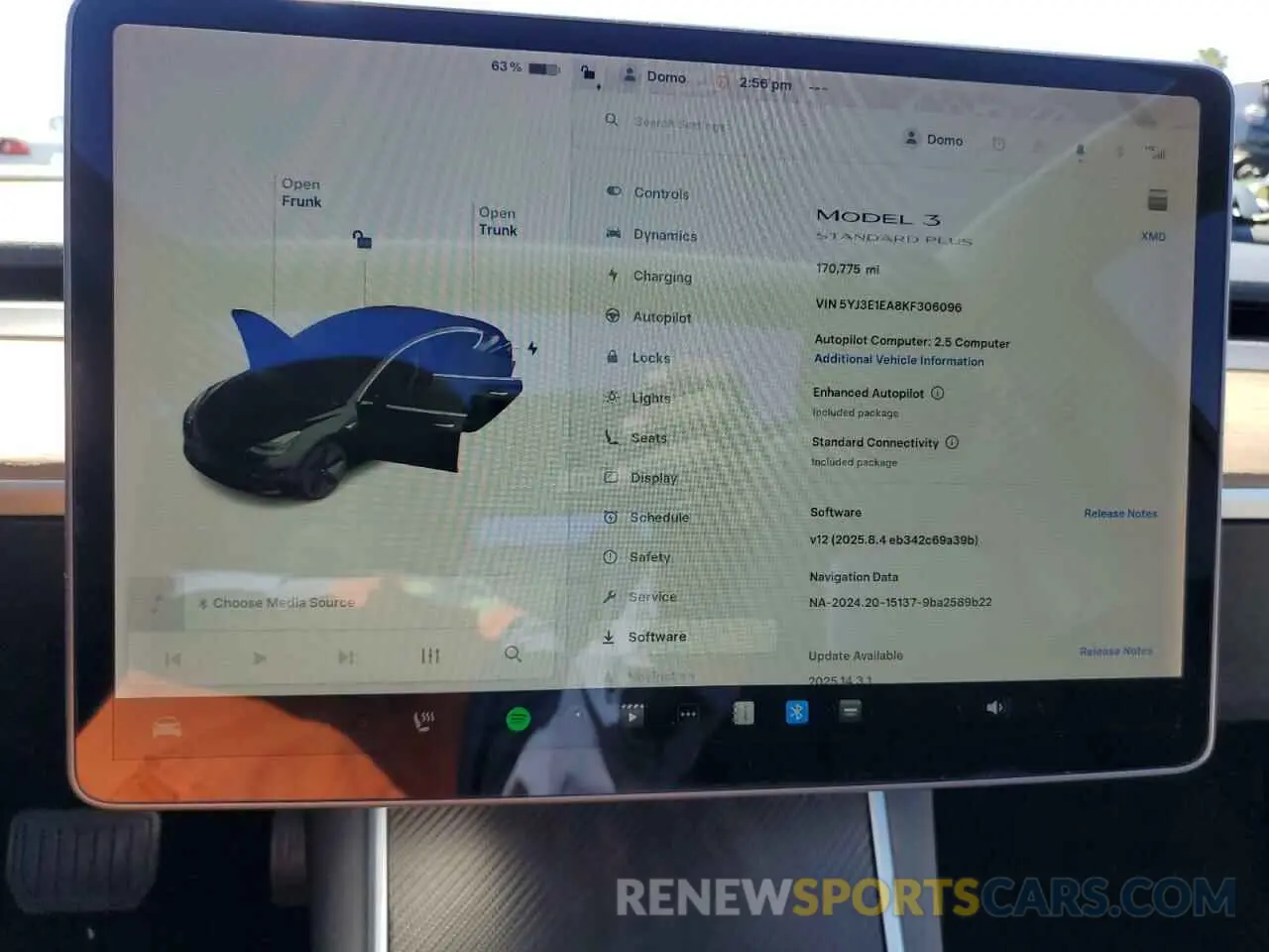 9 fotografías del automóvil dañado 5YJ3E1EA8KF306096 TESLA MODEL 3 2019