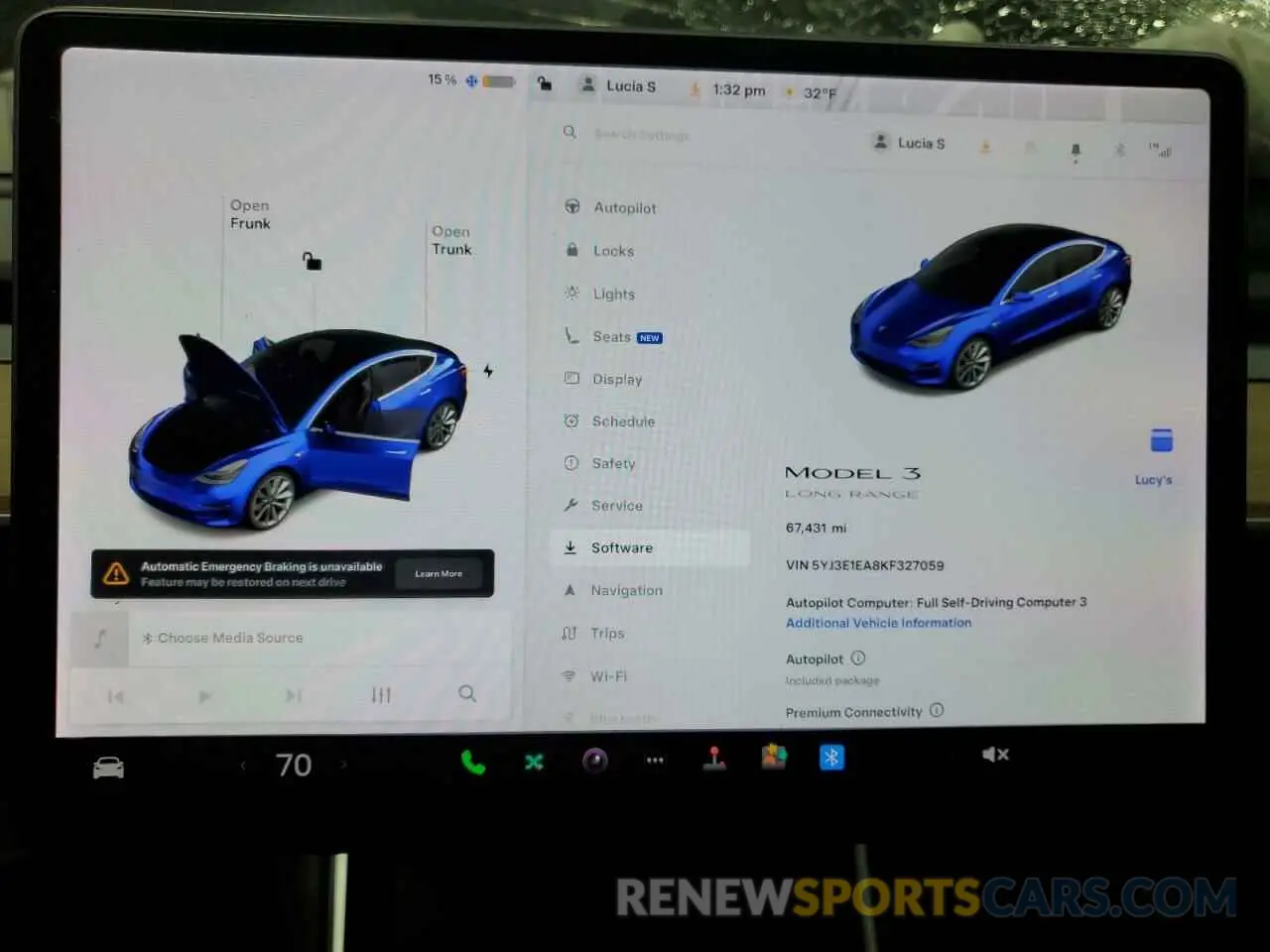 9 fotografías del automóvil dañado 5YJ3E1EA8KF327059 TESLA MODEL 3 2019