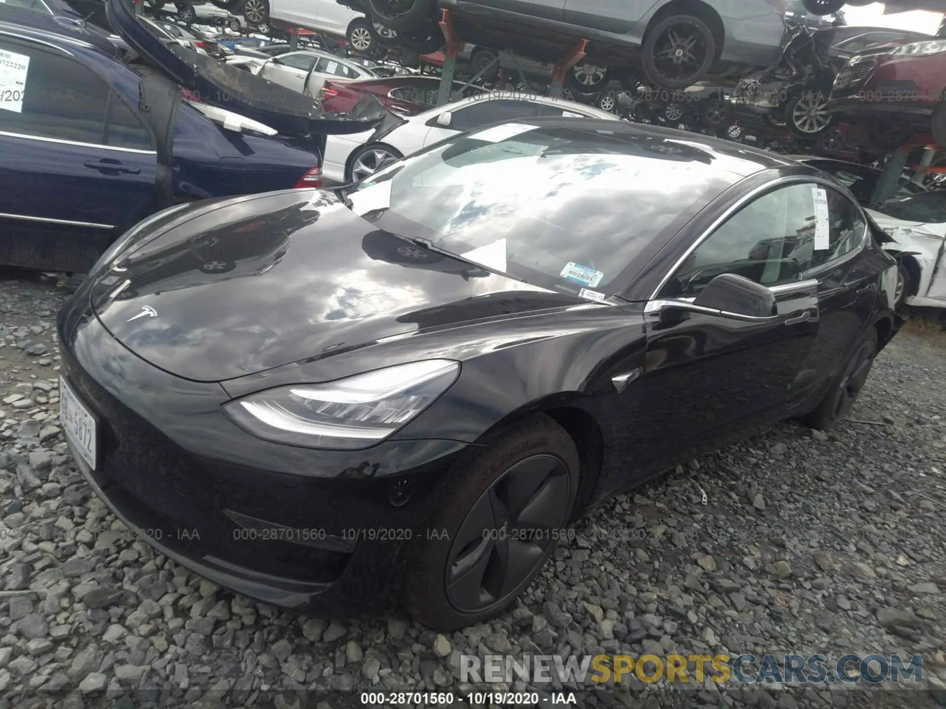 2 fotografías del automóvil dañado 5YJ3E1EA8KF394924 TESLA MODEL 3 2019