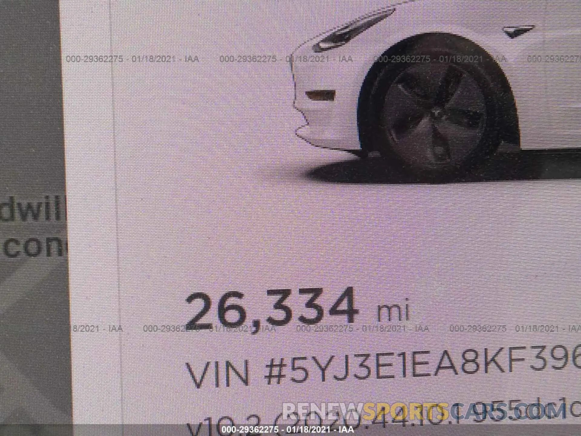 7 fotografías del automóvil dañado 5YJ3E1EA8KF396995 TESLA MODEL 3 2019