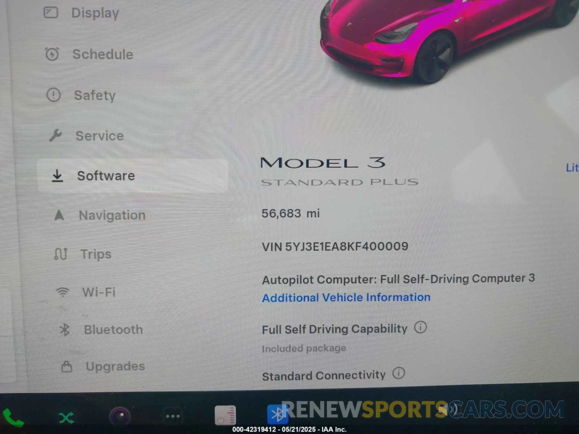 7 fotografías del automóvil dañado 5YJ3E1EA8KF400009 TESLA MODEL 3 2019