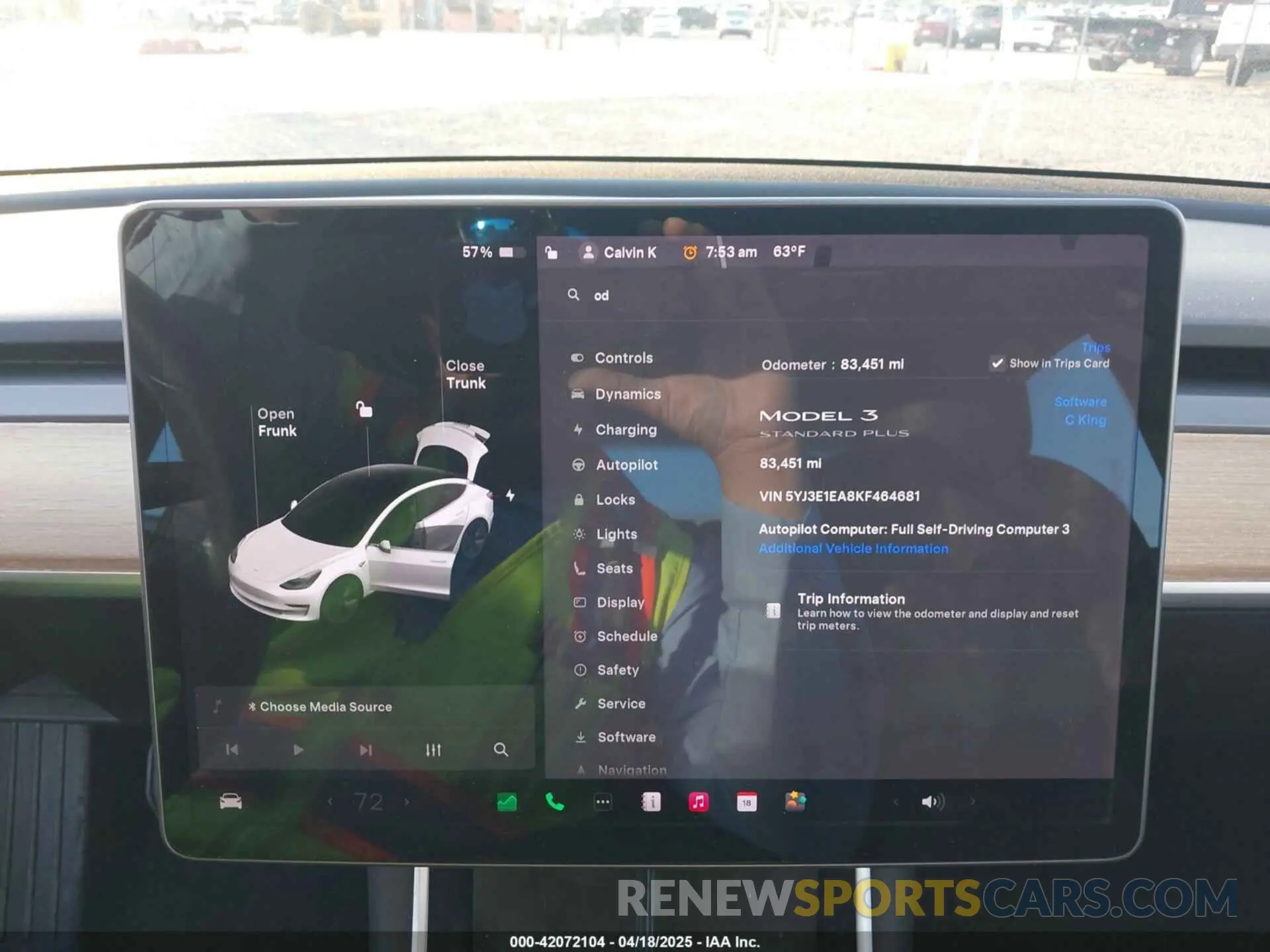 7 fotografías del automóvil dañado 5YJ3E1EA8KF464681 TESLA MODEL 3 2019