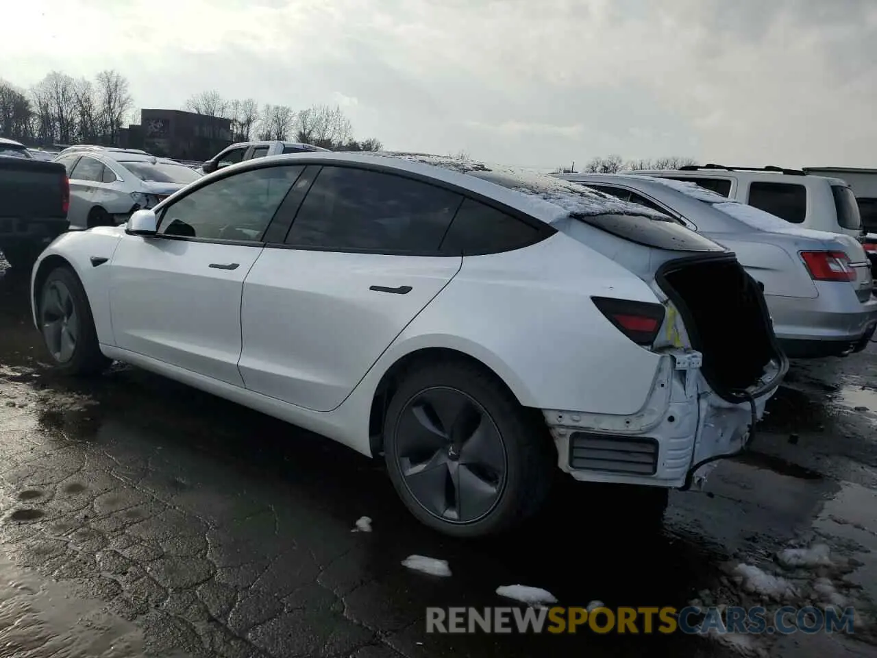 2 fotografías del automóvil dañado 5YJ3E1EA8KF466897 TESLA MODEL 3 2019