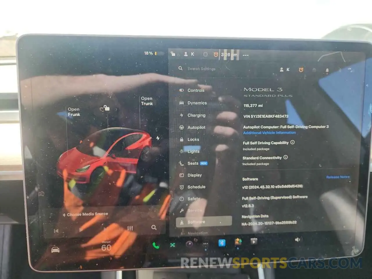 9 fotografías del automóvil dañado 5YJ3E1EA8KF483473 TESLA MODEL 3 2019
