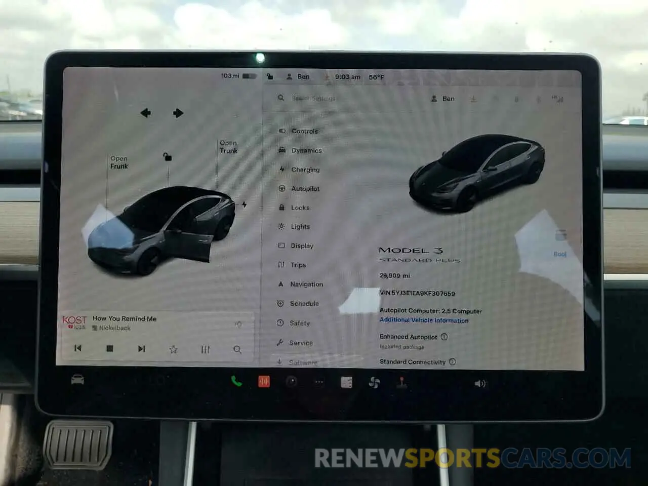9 fotografías del automóvil dañado 5YJ3E1EA9KF307659 TESLA MODEL 3 2019