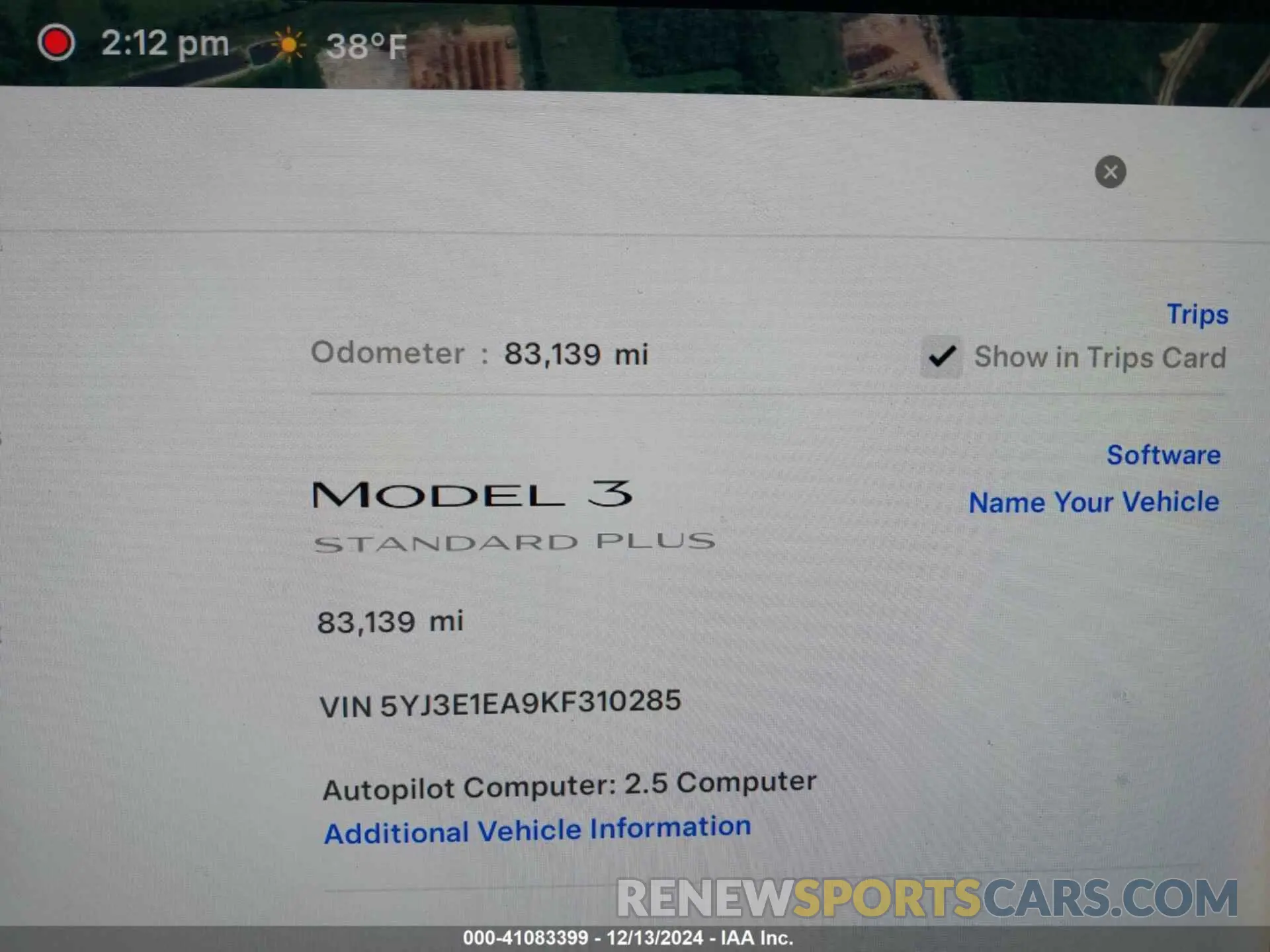 7 fotografías del automóvil dañado 5YJ3E1EA9KF310285 TESLA MODEL 3 2019