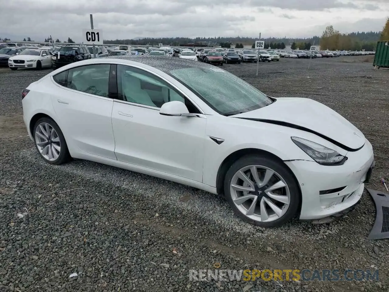 4 fotografías del automóvil dañado 5YJ3E1EA9KF407700 TESLA MODEL 3 2019