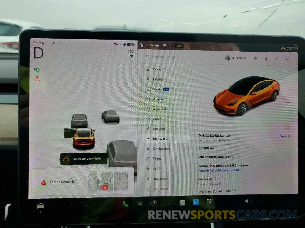 9 fotografías del automóvil dañado 5YJ3E1EAXKF397131 TESLA MODEL 3 2019