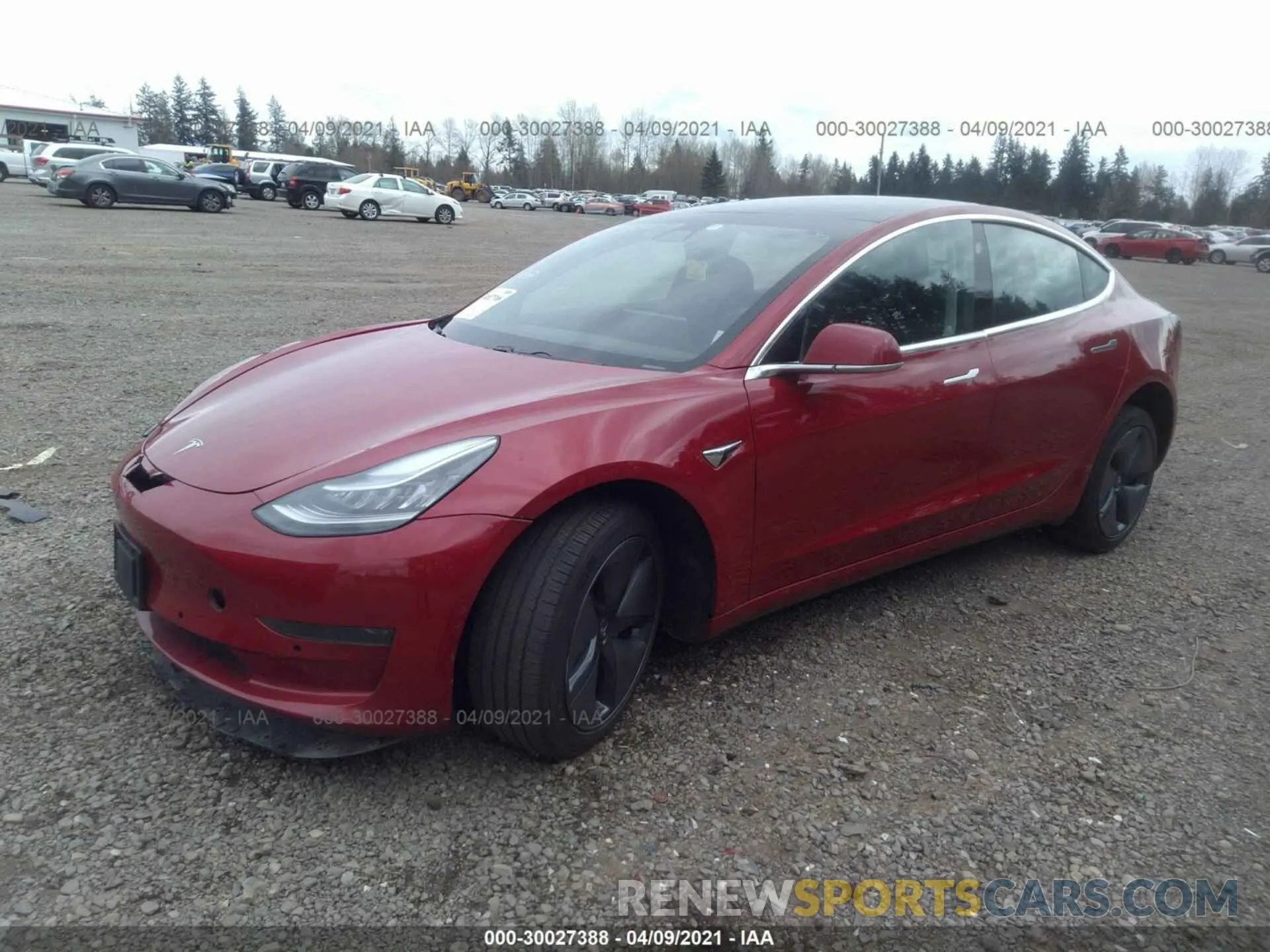 2 fotografías del automóvil dañado 5YJ3E1EAXKF428135 TESLA MODEL 3 2019