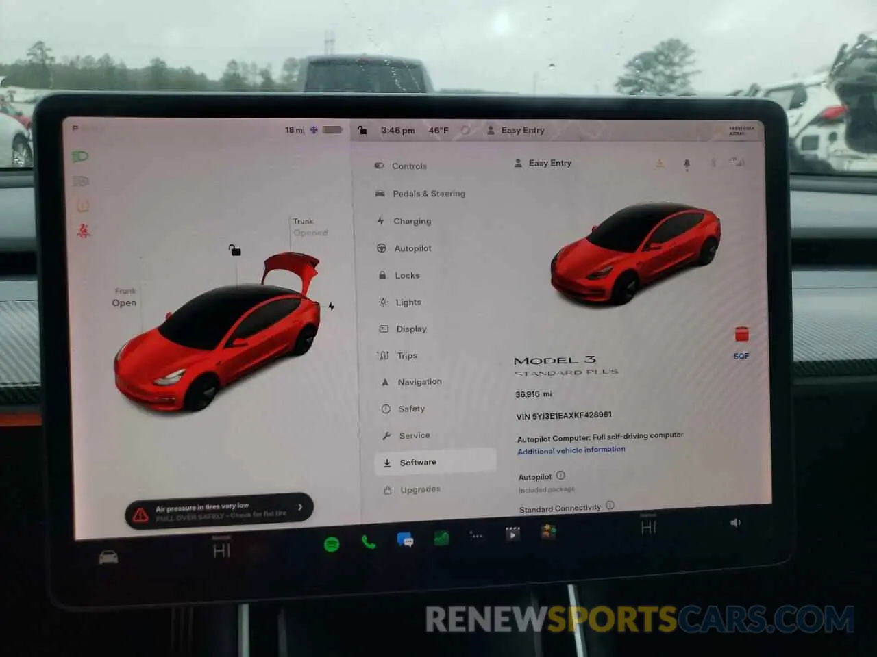 9 fotografías del automóvil dañado 5YJ3E1EAXKF428961 TESLA MODEL 3 2019