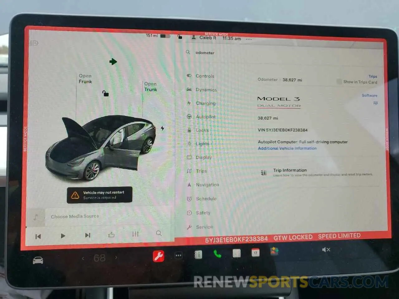 9 fotografías del automóvil dañado 5YJ3E1EB0KF238384 TESLA MODEL 3 2019
