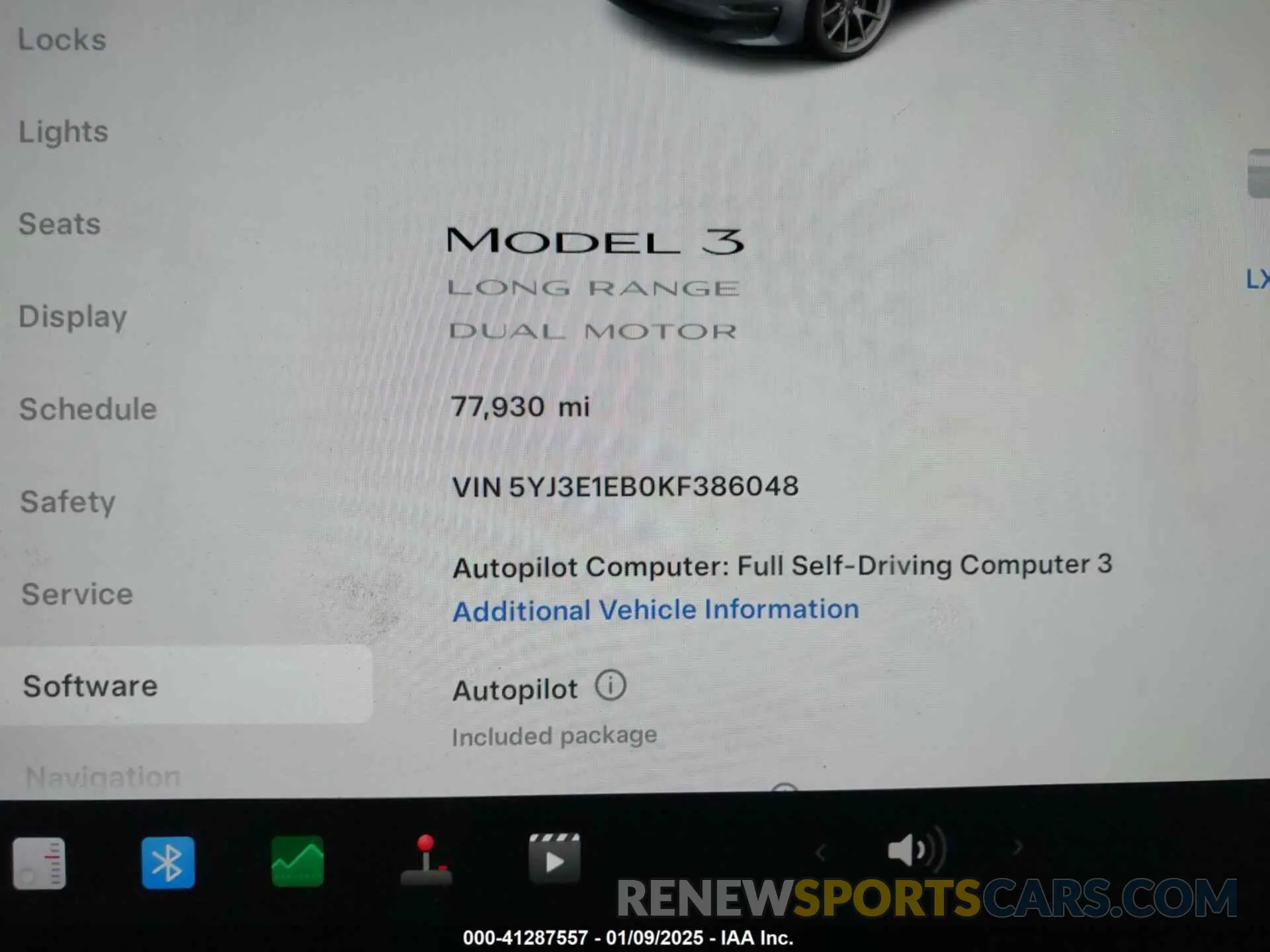 7 fotografías del automóvil dañado 5YJ3E1EB0KF386048 TESLA MODEL 3 2019