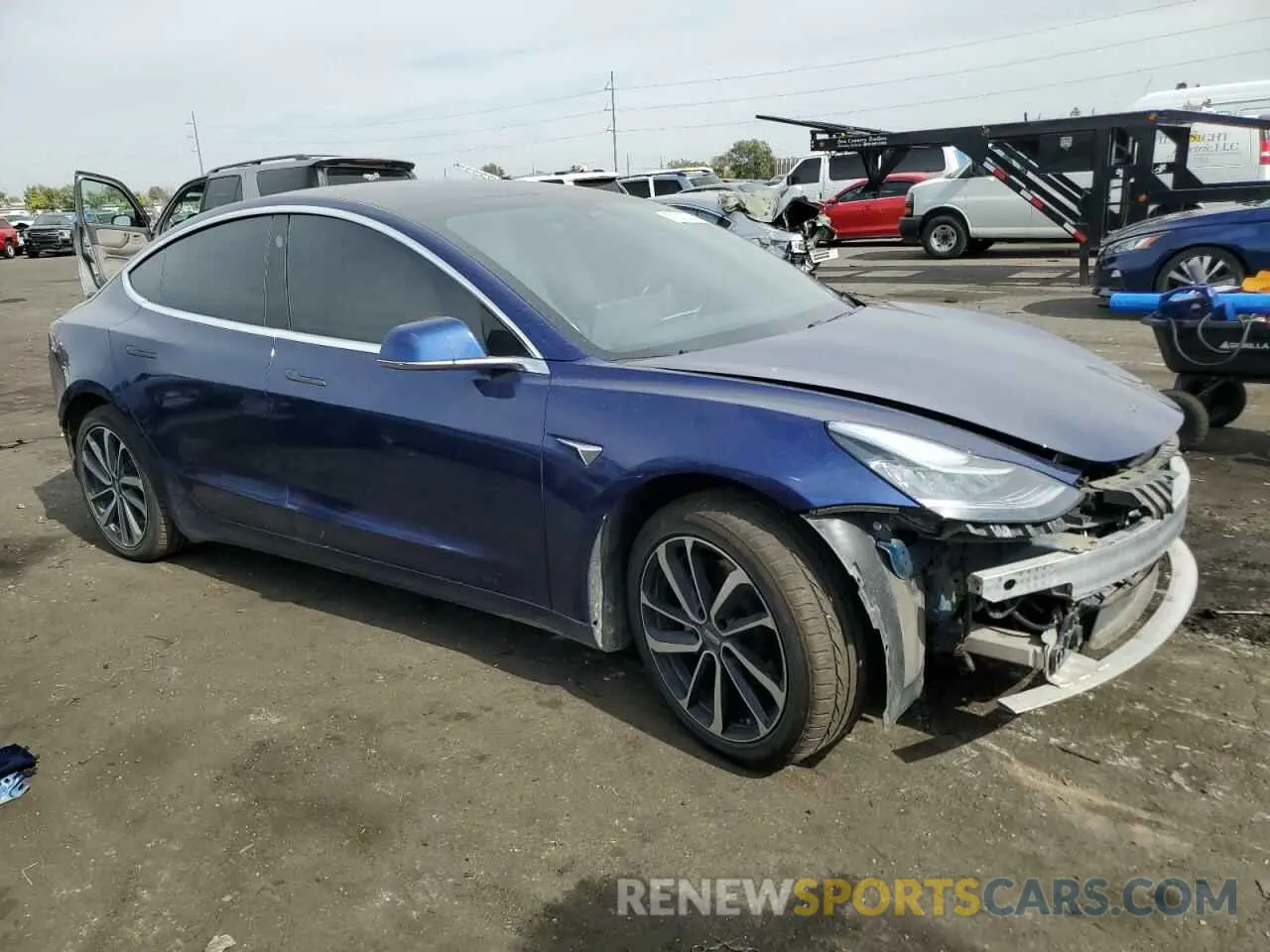 4 fotografías del automóvil dañado 5YJ3E1EB0KF392173 TESLA MODEL 3 2019