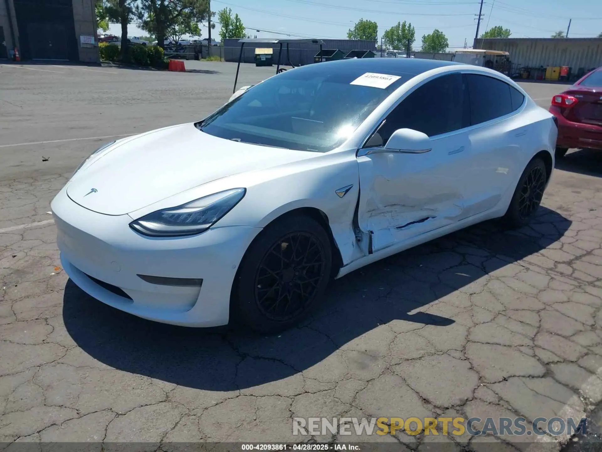2 fotografías del automóvil dañado 5YJ3E1EB0KF433398 TESLA MODEL 3 2019