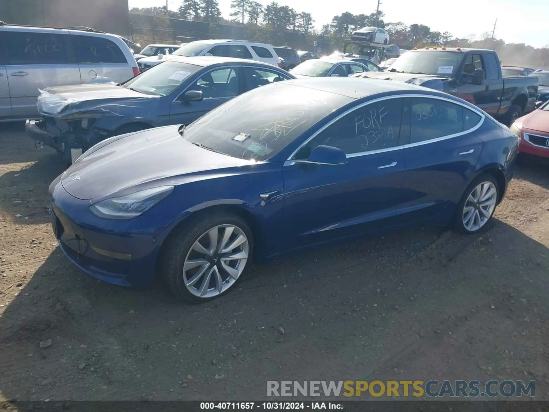2 fotografías del automóvil dañado 5YJ3E1EB0KF437046 TESLA MODEL 3 2019
