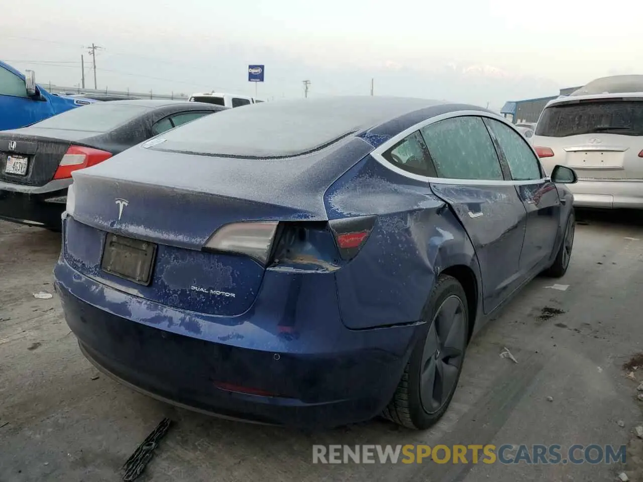 3 fotografías del automóvil dañado 5YJ3E1EB0KF497165 TESLA MODEL 3 2019