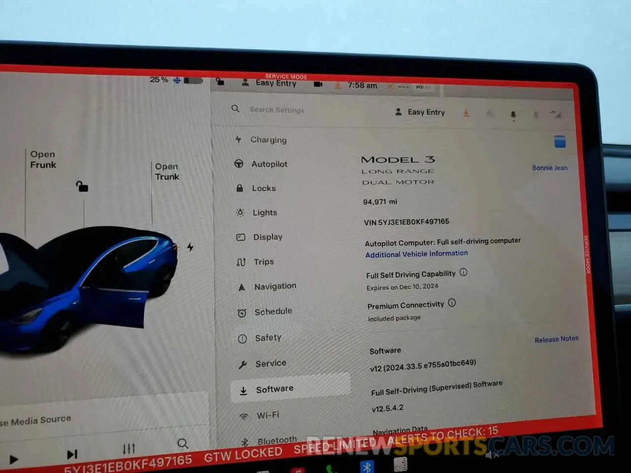 9 fotografías del automóvil dañado 5YJ3E1EB0KF497165 TESLA MODEL 3 2019