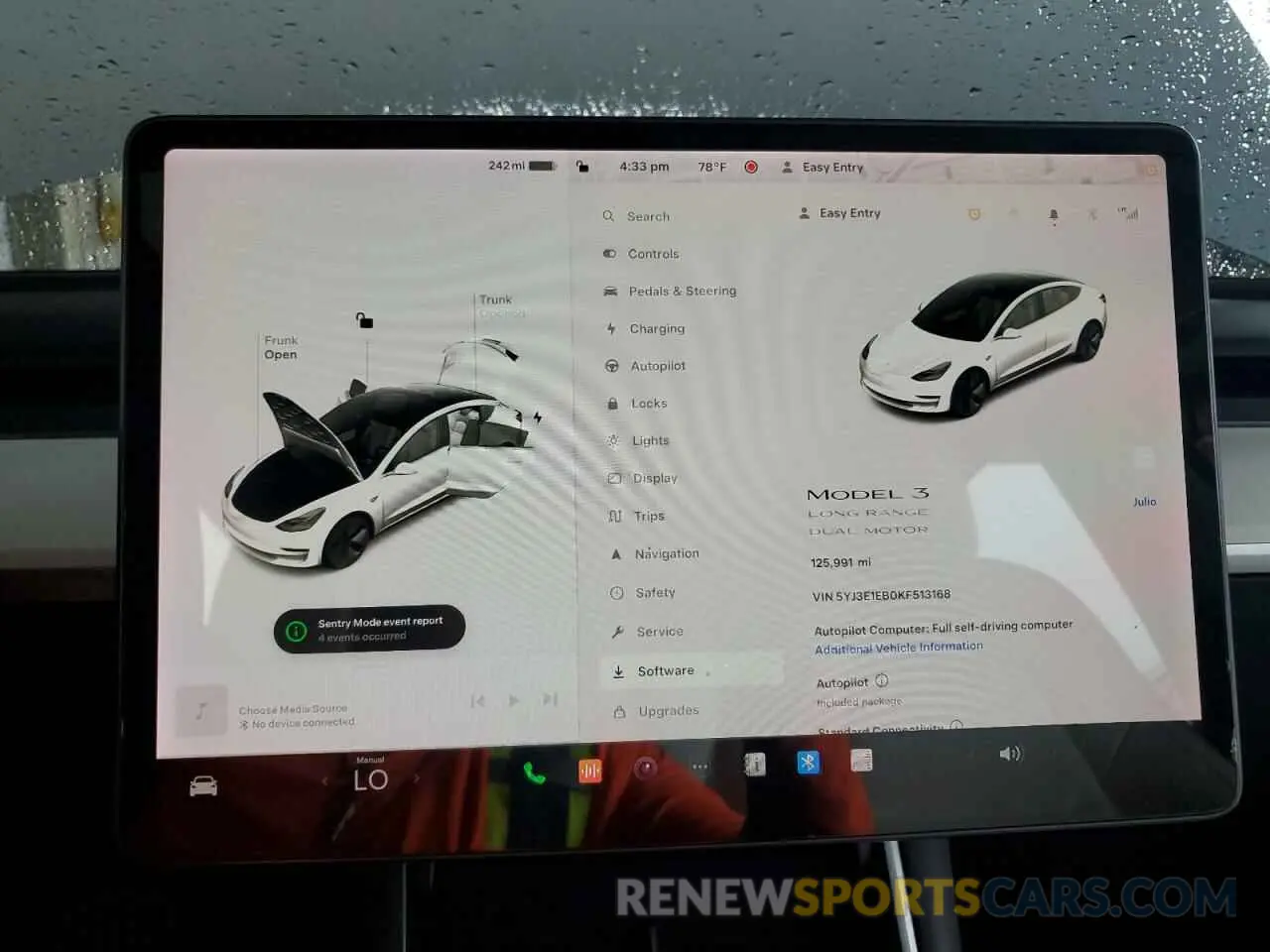 9 fotografías del automóvil dañado 5YJ3E1EB0KF513168 TESLA MODEL 3 2019