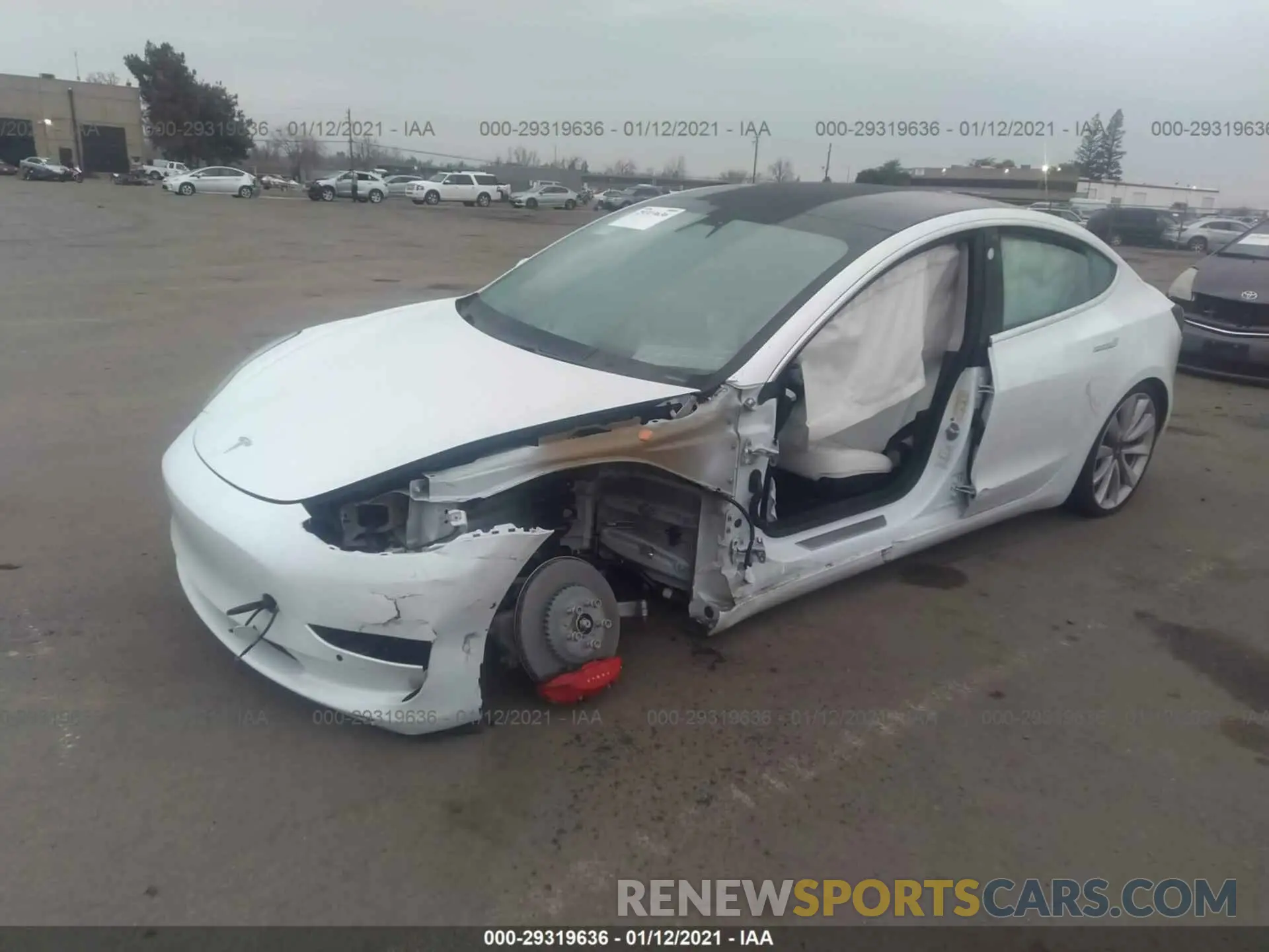 2 fotografías del automóvil dañado 5YJ3E1EB0KF514434 TESLA MODEL 3 2019