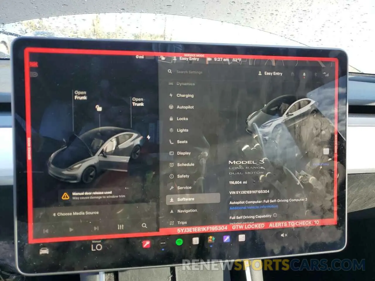 9 fotografías del automóvil dañado 5YJ3E1EB1KF195304 TESLA MODEL 3 2019