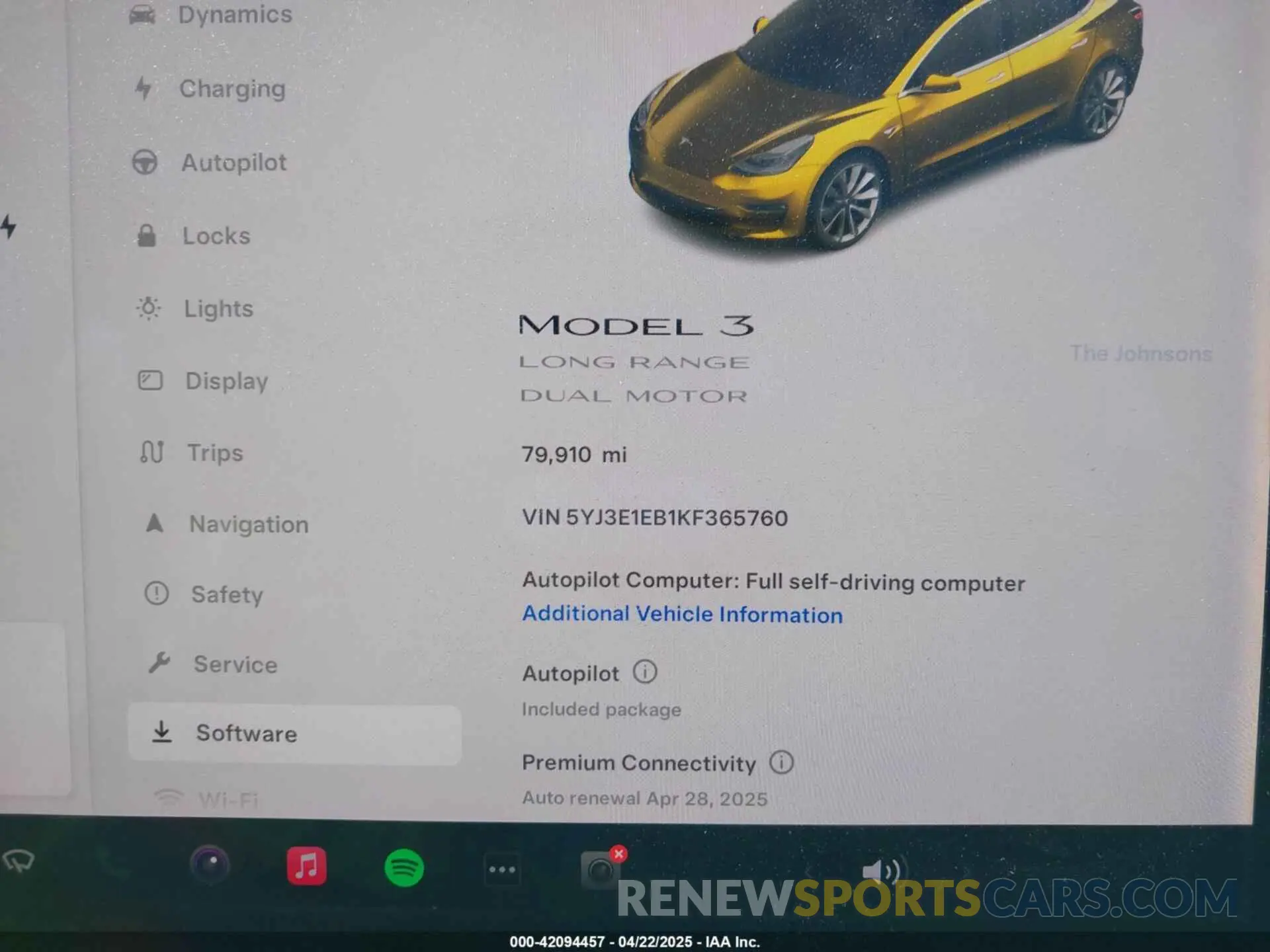 7 fotografías del automóvil dañado 5YJ3E1EB1KF365760 TESLA MODEL 3 2019