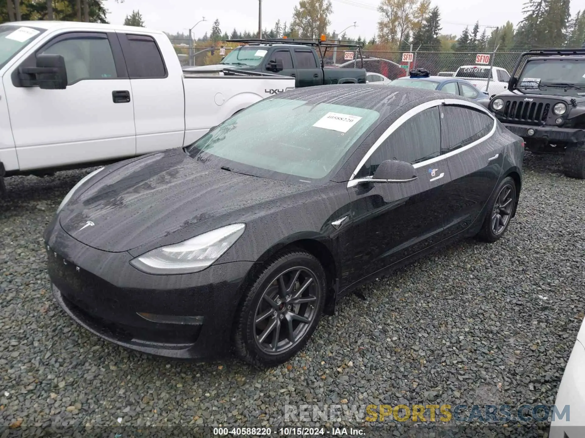 2 fotografías del automóvil dañado 5YJ3E1EB1KF385779 TESLA MODEL 3 2019