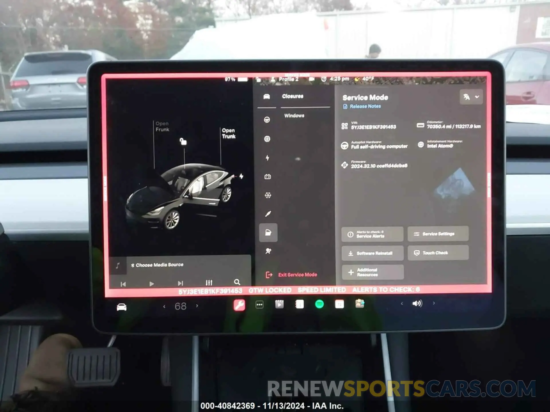 7 fotografías del automóvil dañado 5YJ3E1EB1KF391453 TESLA MODEL 3 2019