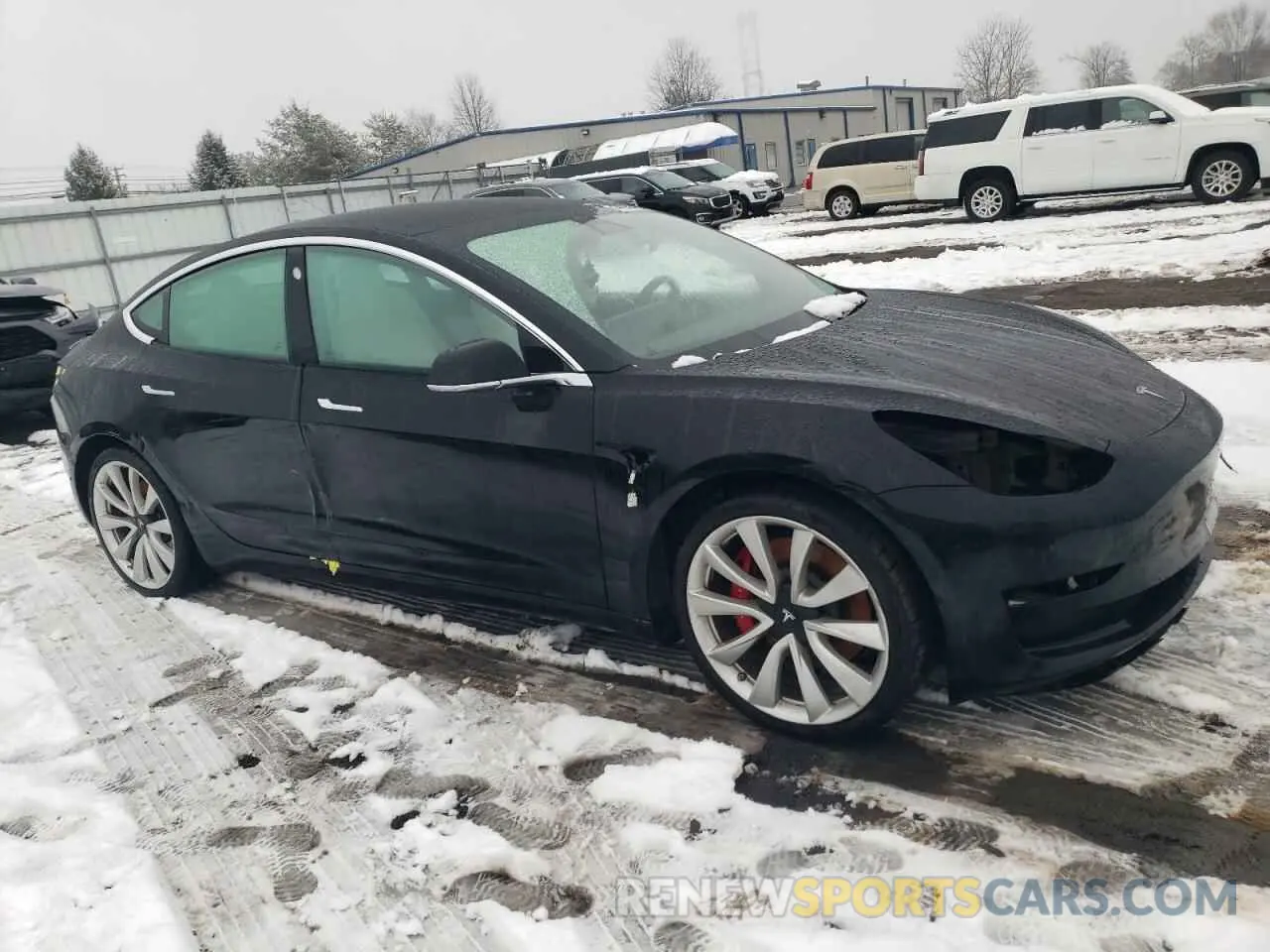 4 fotografías del automóvil dañado 5YJ3E1EB1KF407053 TESLA MODEL 3 2019